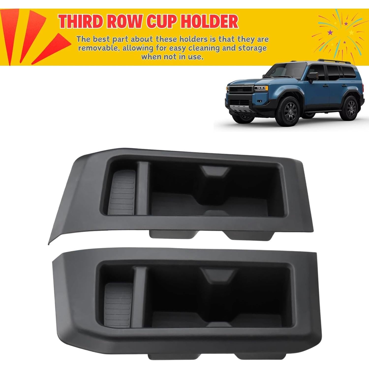 Inserto Soporte para Tazas Toyota Land Cruiser 2024-2025 Negro
