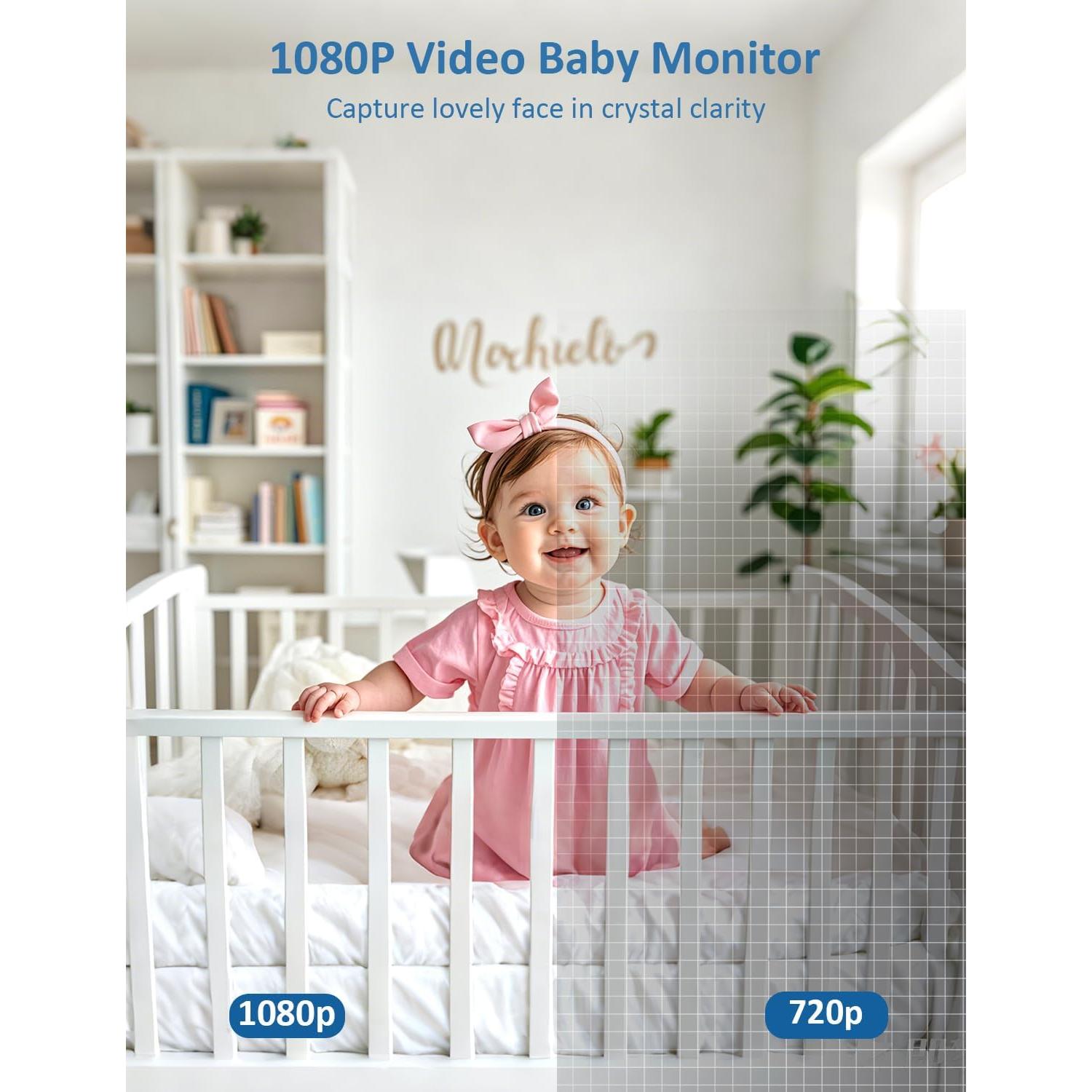 Monitor de Bebé Buradin HC-IH01 1080P 5" con Audio y Visión Nocturna