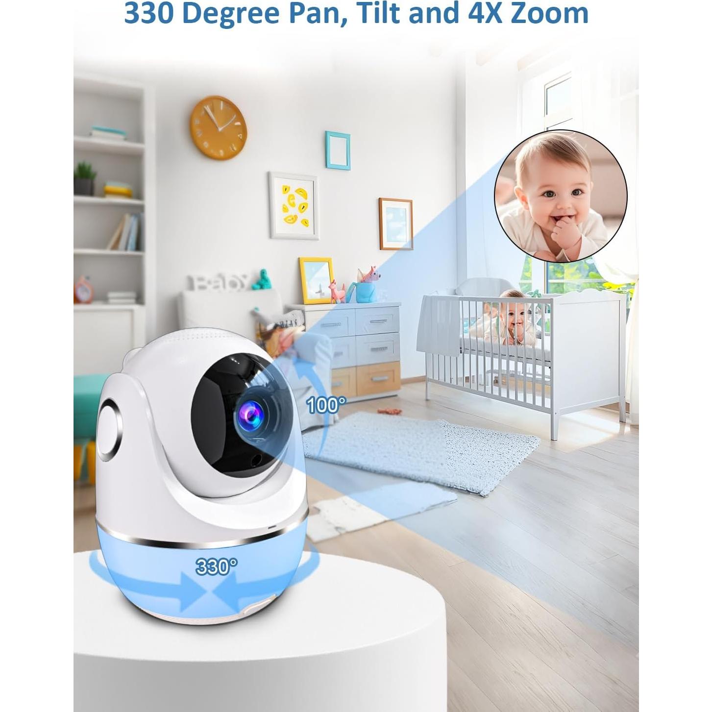 Monitor de Bebé Buradin HC-IH01 1080P 5" con Audio y Visión Nocturna