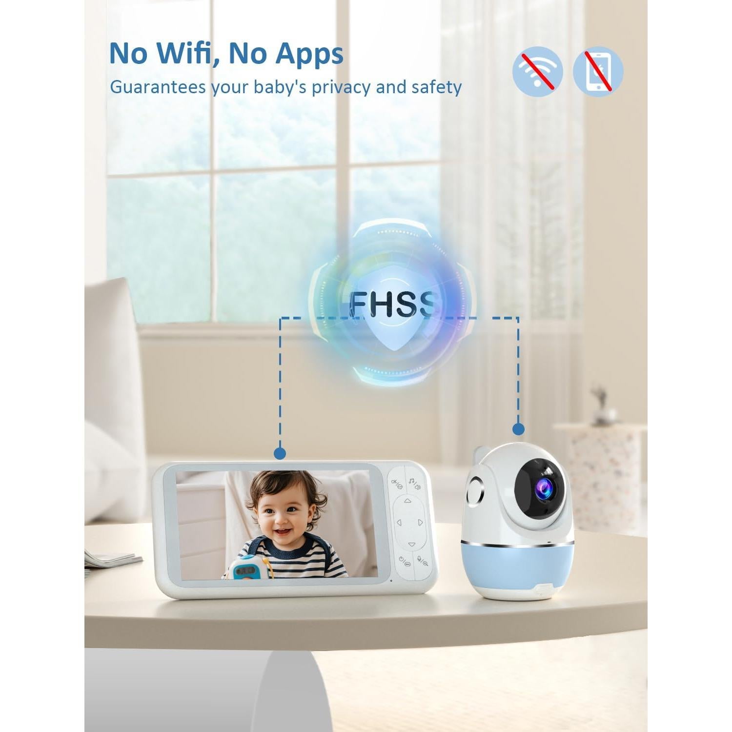 Monitor de Bebé Buradin HC-IH01 1080P 5" con Audio y Visión Nocturna