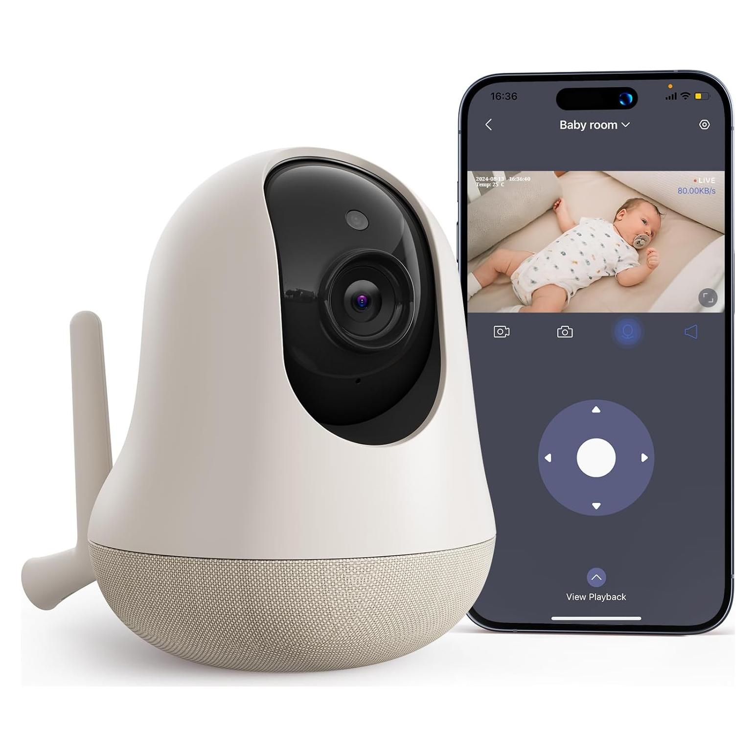 Monitor Inteligente para Bebés Nooie 2K con Audio y WiFi