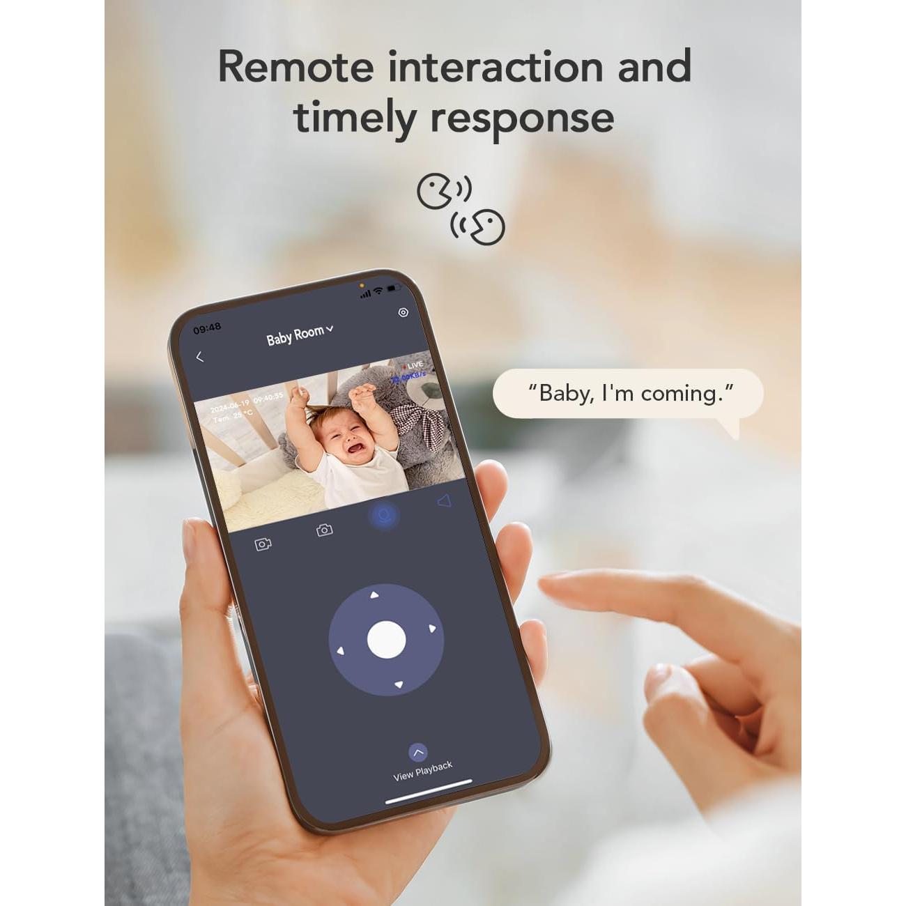 Monitor Inteligente para Bebés Nooie 2K con Audio y WiFi