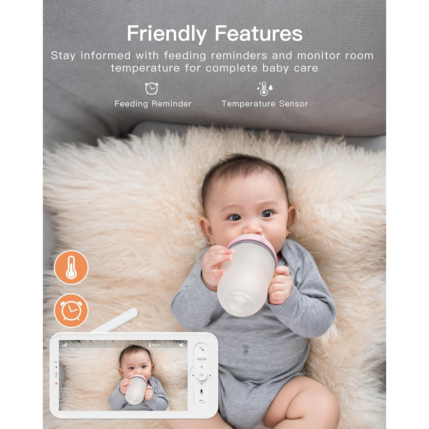 Monitor de Bebé Arenti B2 con 2 Cámaras y Pantalla 5"