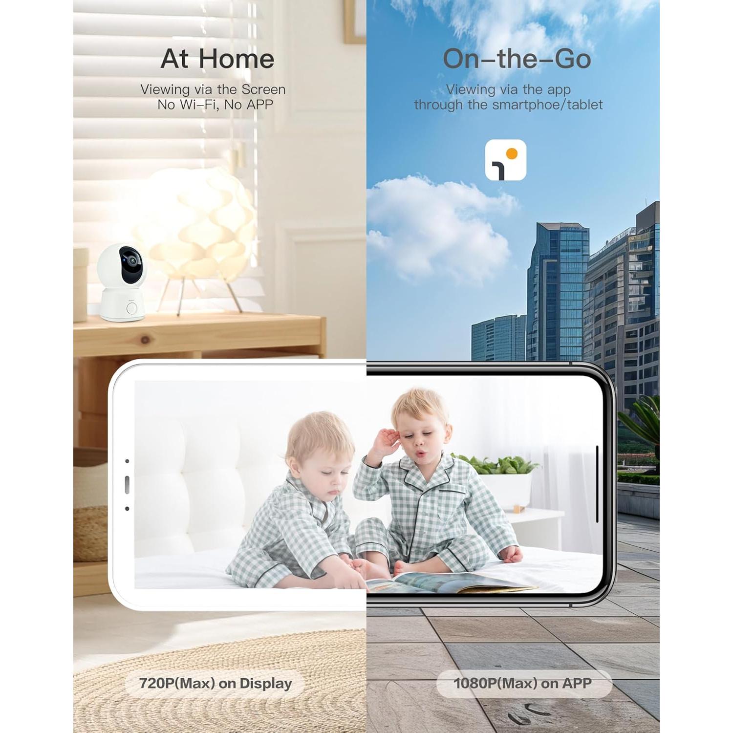 Monitor de Bebé Arenti B2 con 2 Cámaras y Pantalla 5"