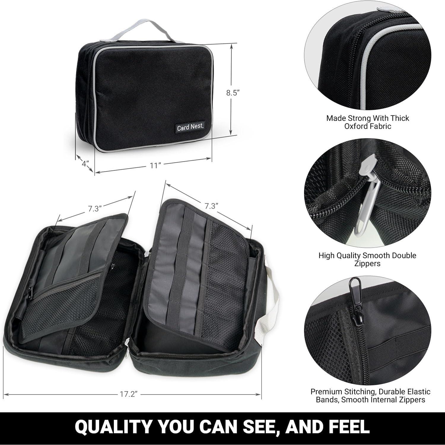 Bolsa Organizadora de Cables CordNest - Estuche Plegable Negro
