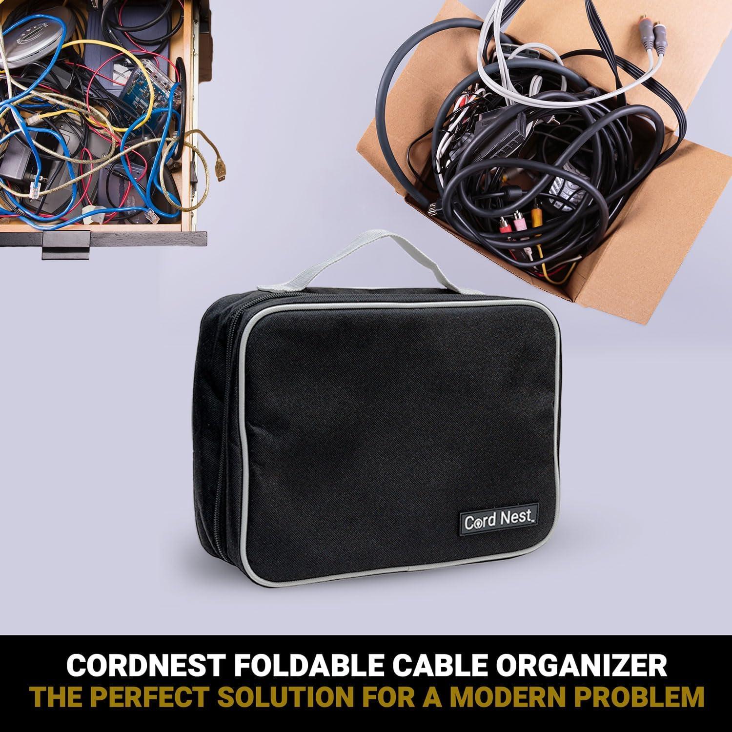 Bolsa Organizadora de Cables CordNest - Estuche Plegable Negro