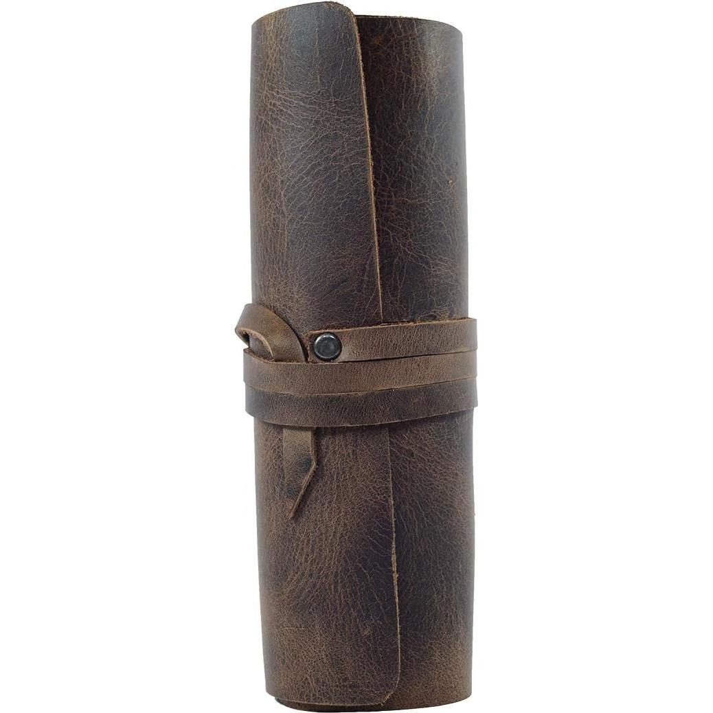 Enrollador de Cables Hide & Drink - Cuero Marrón Hecho a Mano