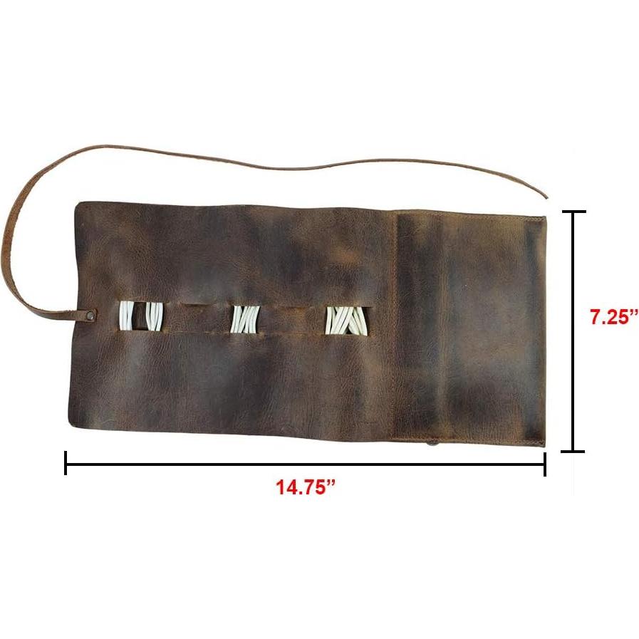 Enrollador de Cables Hide & Drink - Cuero Marrón Hecho a Mano