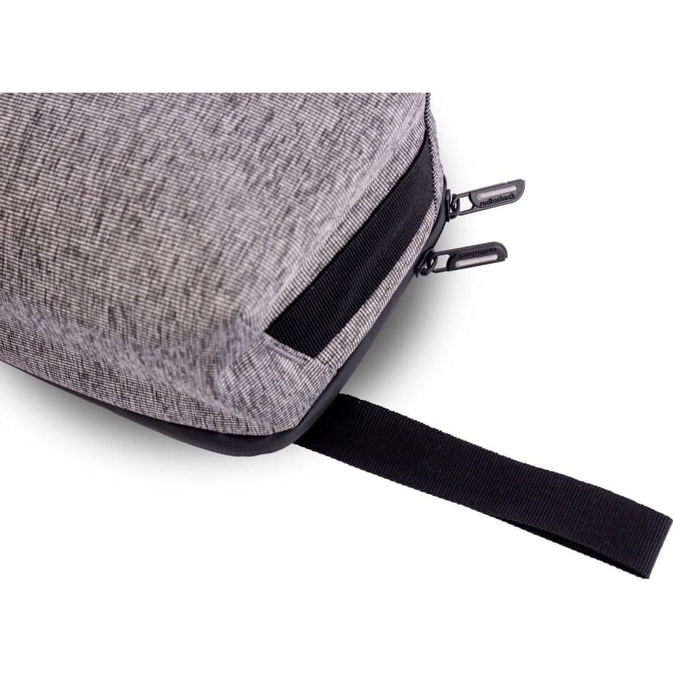 RadioShack Small Electronic Organizer Travel Case, Tablet Carrying Case and Storage Organizer for Smartphones, Chargers, Earphones, Cables, and More, Black