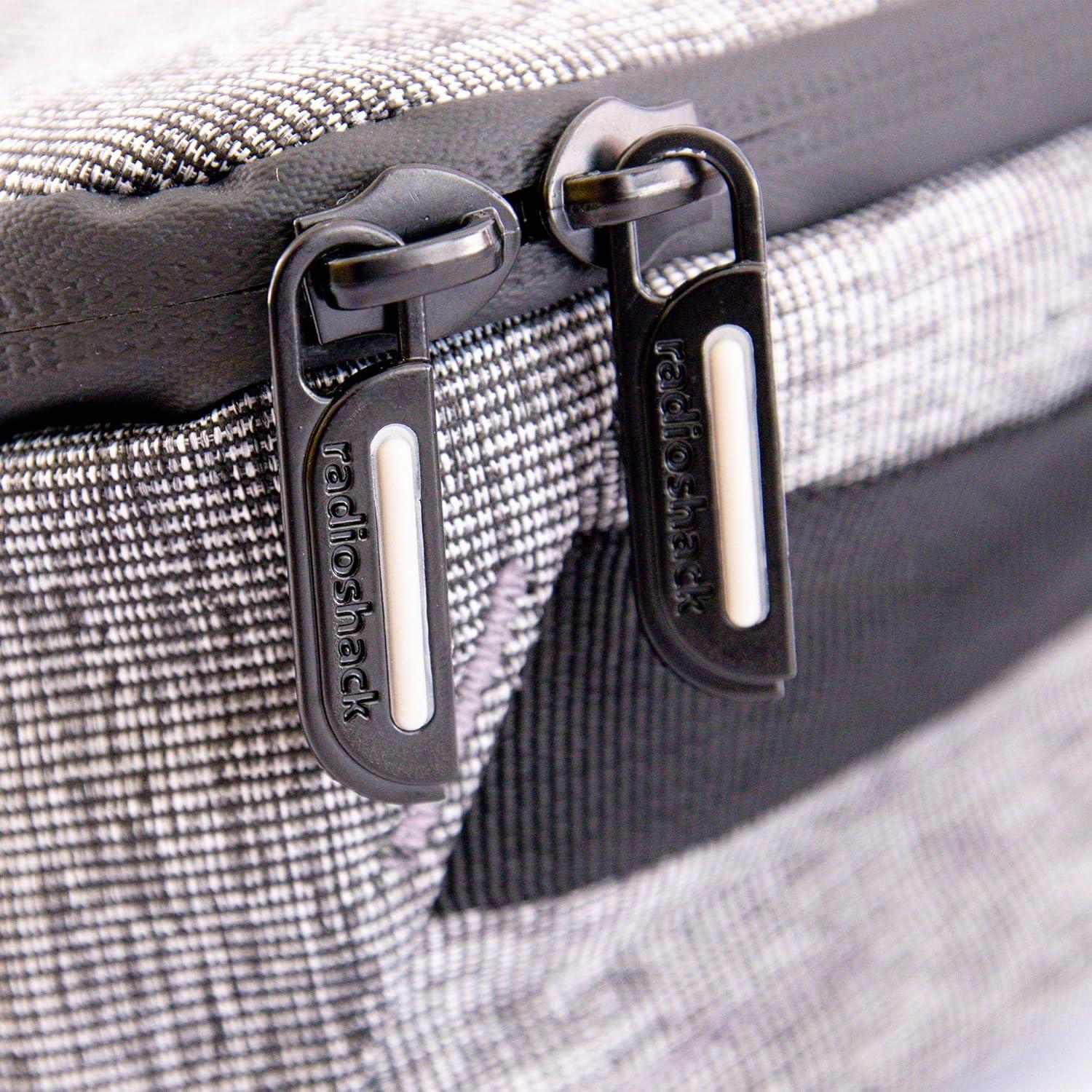 RadioShack Small Electronic Organizer Travel Case, Tablet Carrying Case and Storage Organizer for Smartphones, Chargers, Earphones, Cables, and More, Black