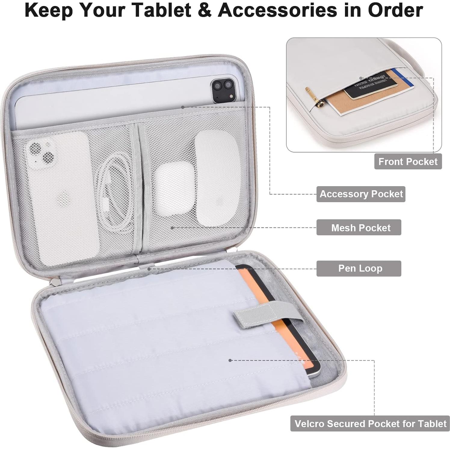 Organizador Funda de Viaje MoonV para iPad 11" Gris Blanco
