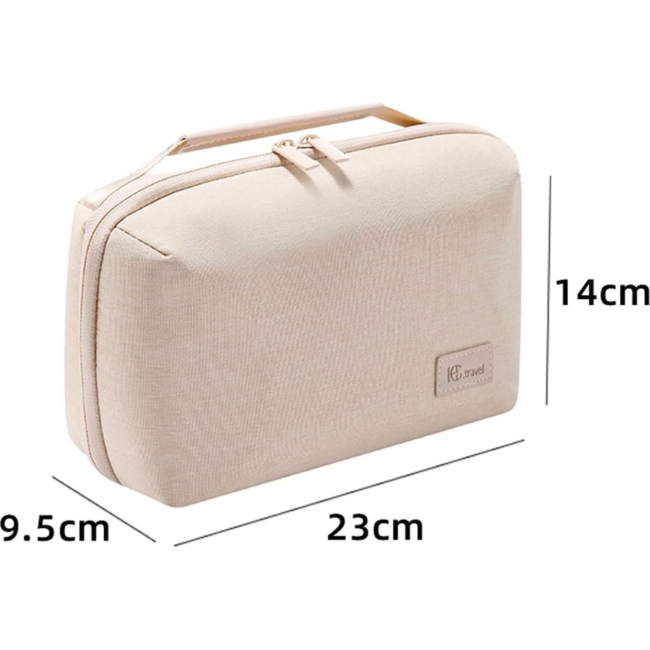 Bolsa Organizadora de Cables Toplive Doble Capa RPET Beige