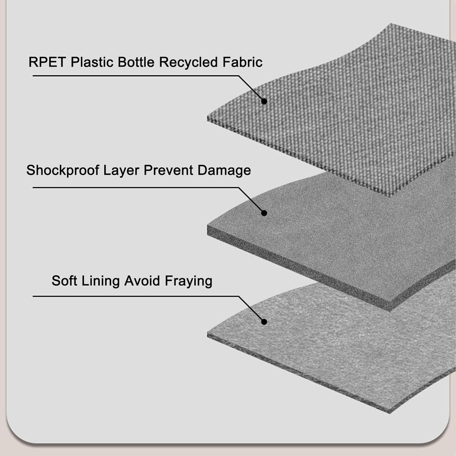 Bolsa Organizadora de Cables Toplive Doble Capa RPET Beige