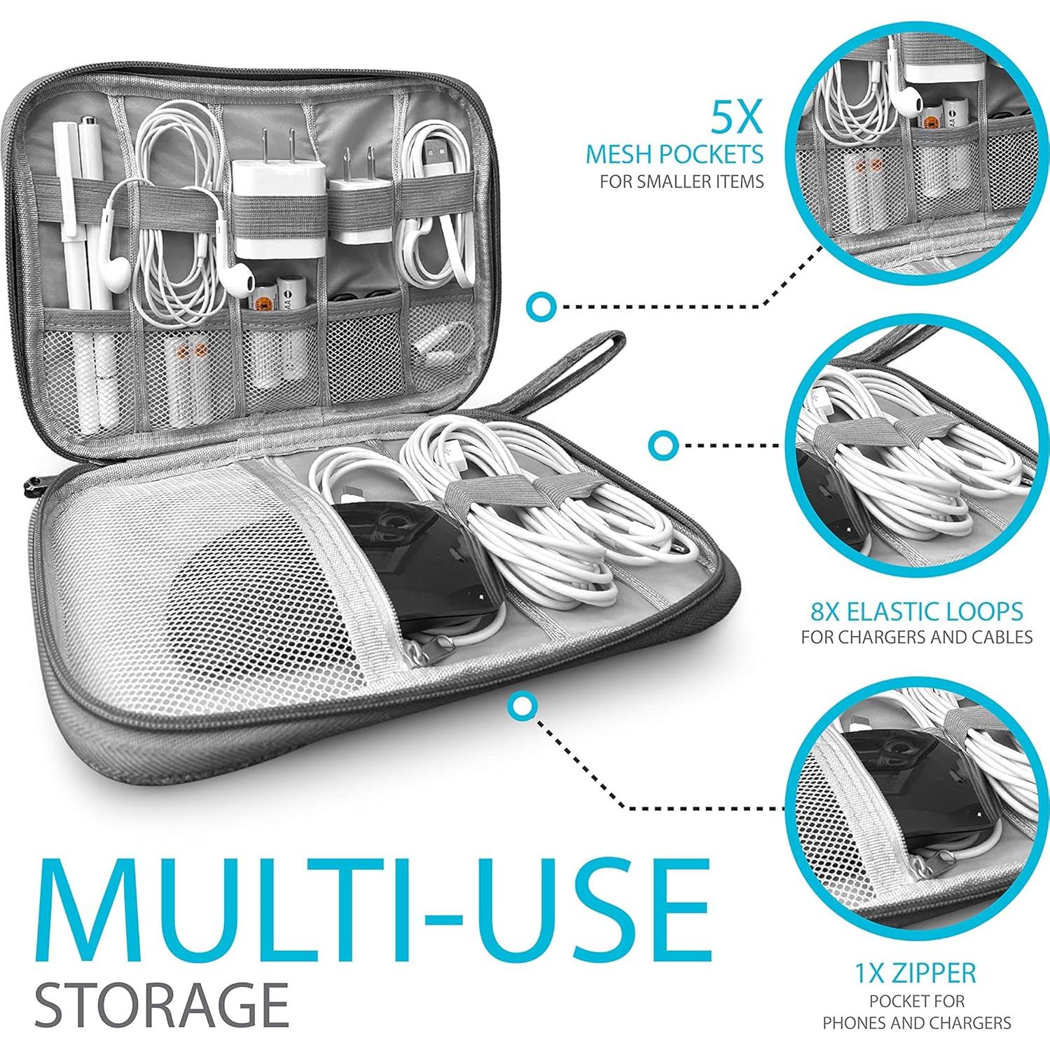 Organizador de Cargadores ToolBay Gris - Bolsa de Viaje Compacta