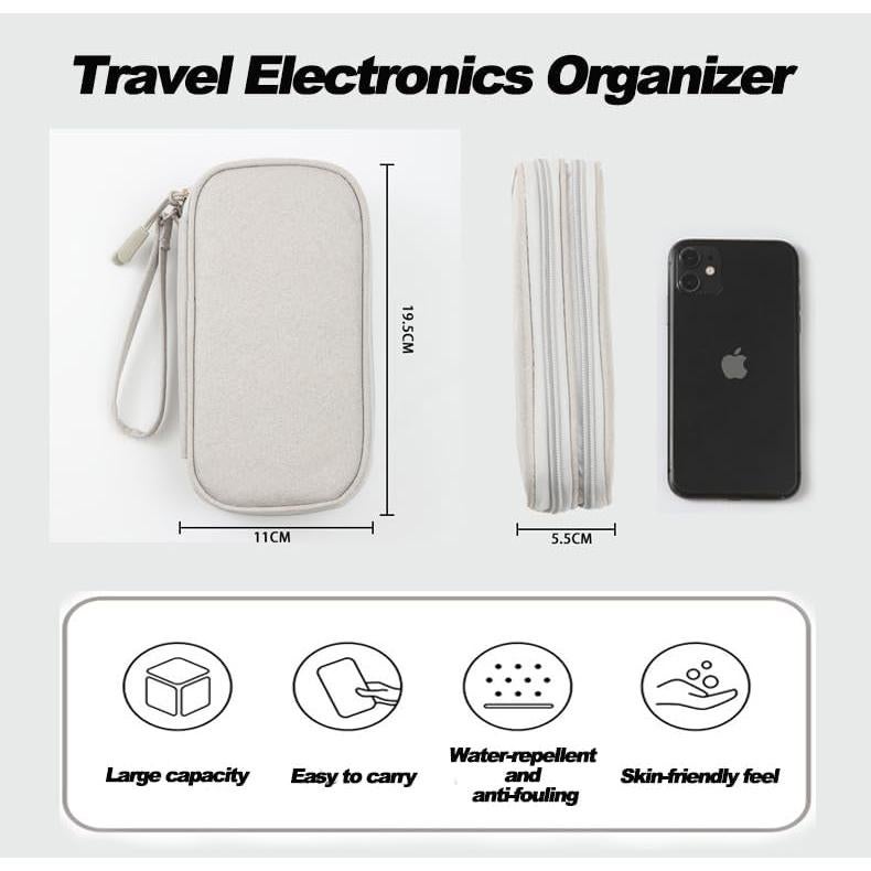 Organizador Electrónico Impermeable de Viaje - 2 Compartimentos Negro