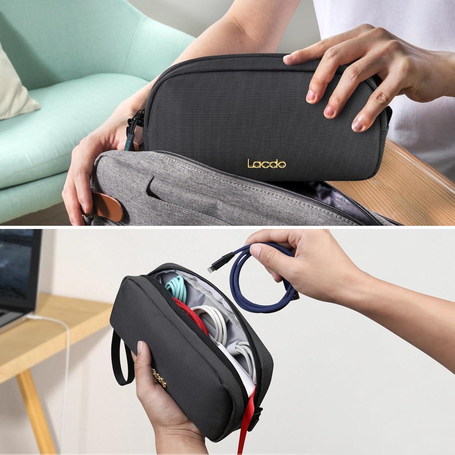 Organizador Electrónico de Viaje Lacdo Negro - Resistente al Agua