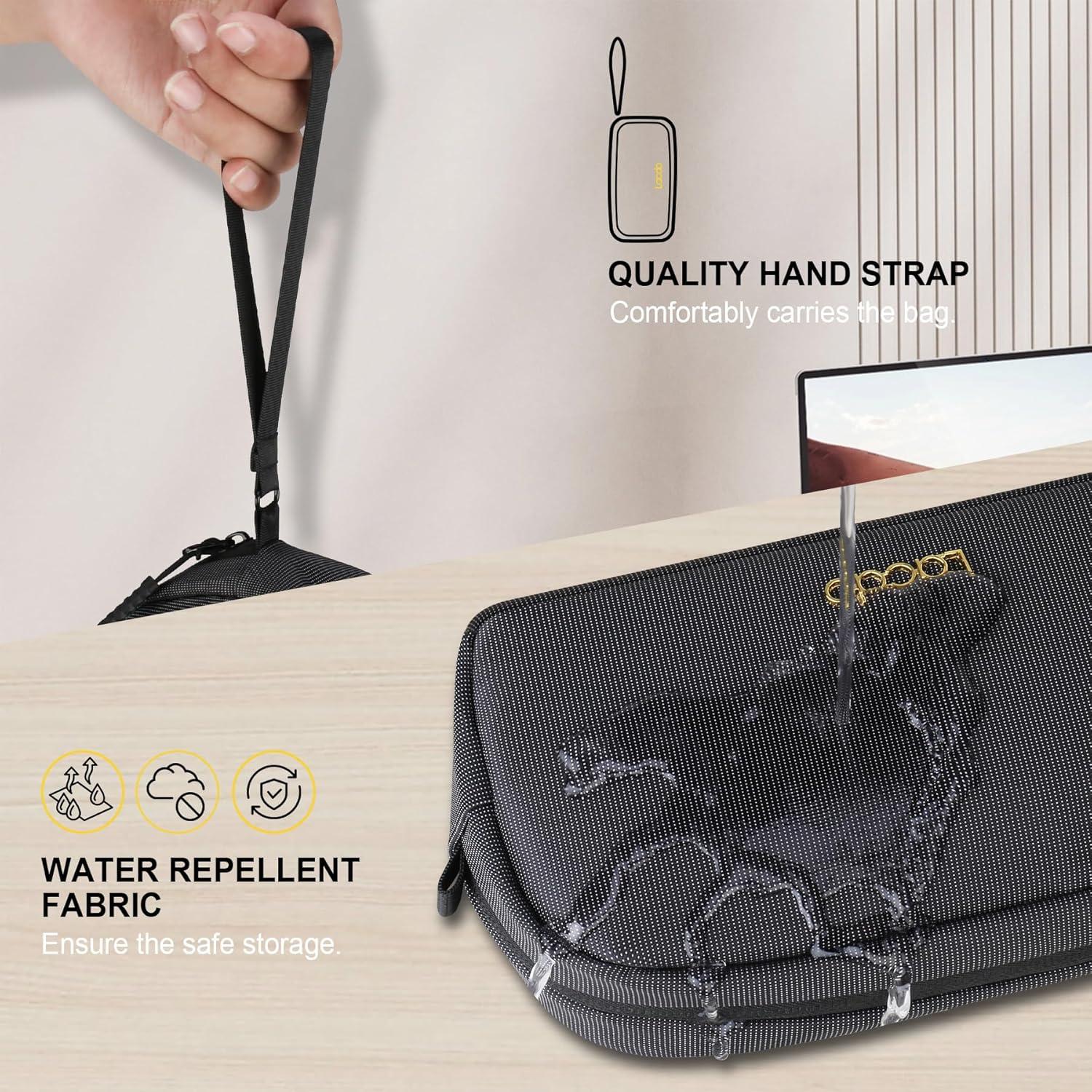 Organizador Electrónico de Viaje Lacdo Negro - Resistente al Agua