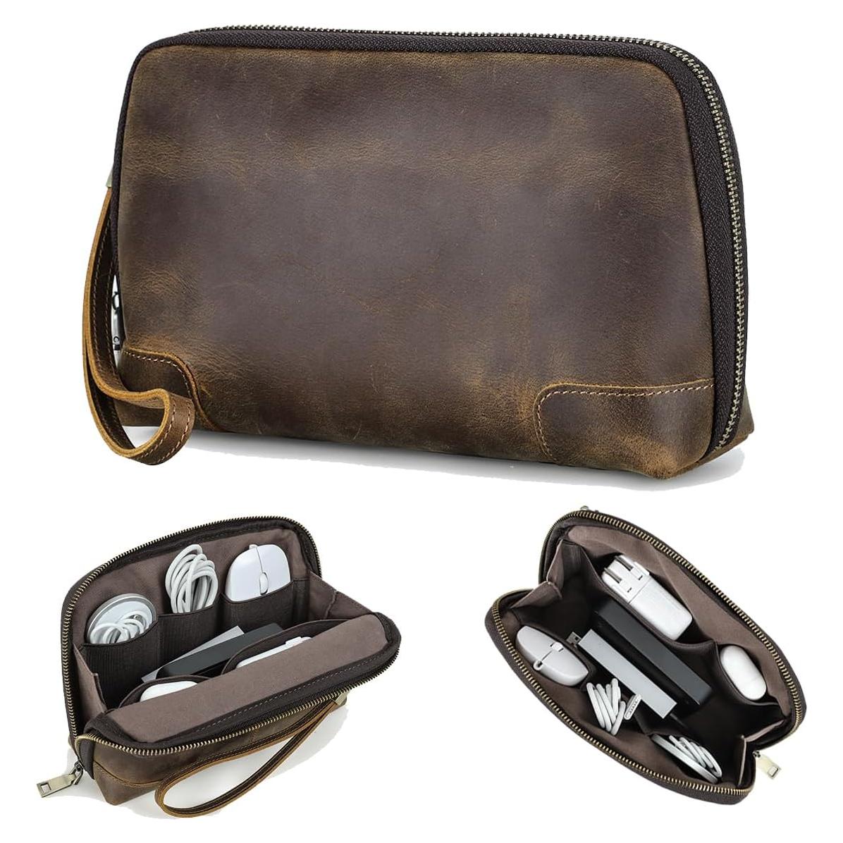 Organizador de Viaje de Cuero Contacts MC1034 para Cables y Accesorios