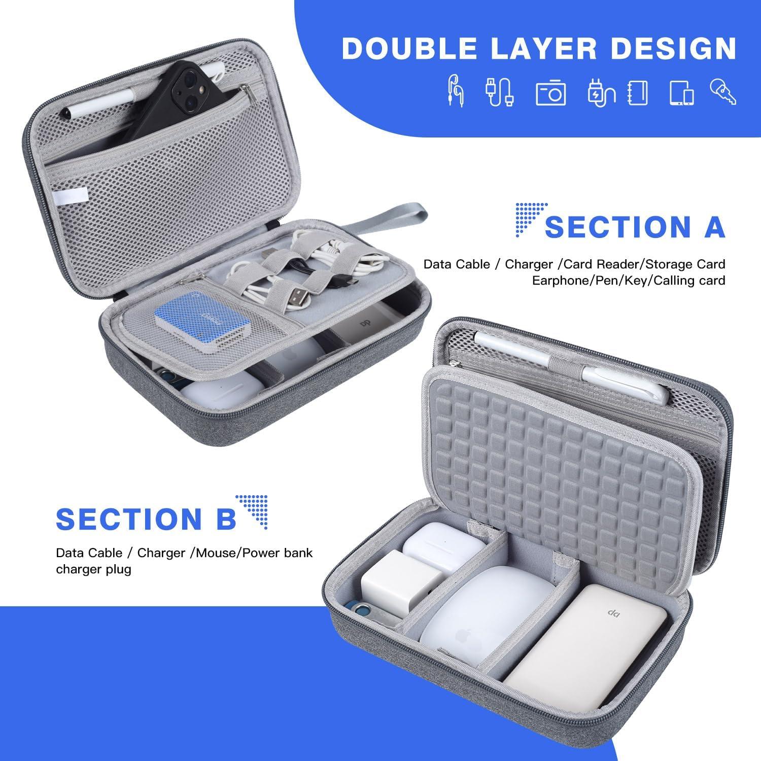 Funda Dura Organizador Electrónico CAAORDKSO Gris Impermeable