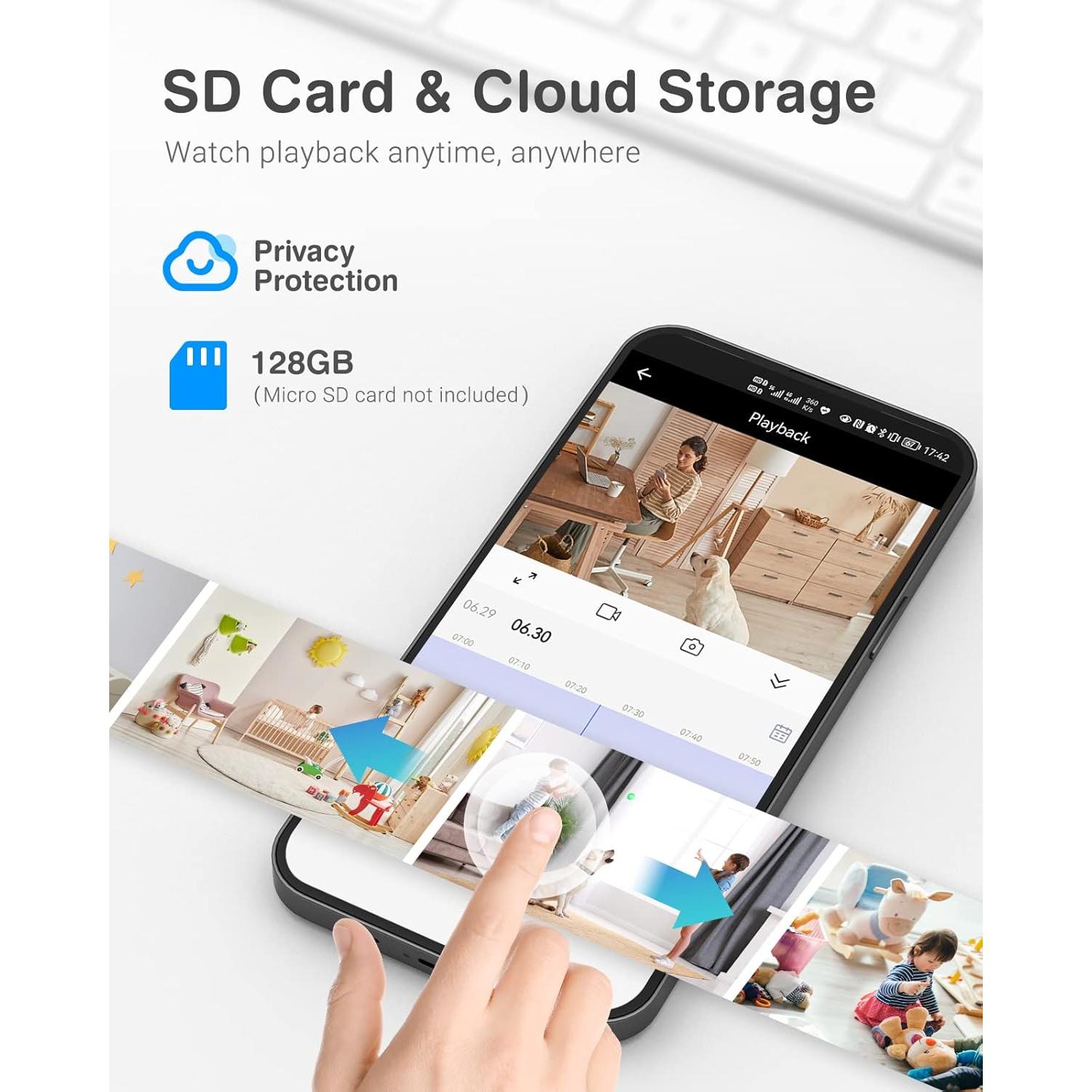 Cámara ANNKE 2K Interior WiFi 360° con Audio Bidireccional