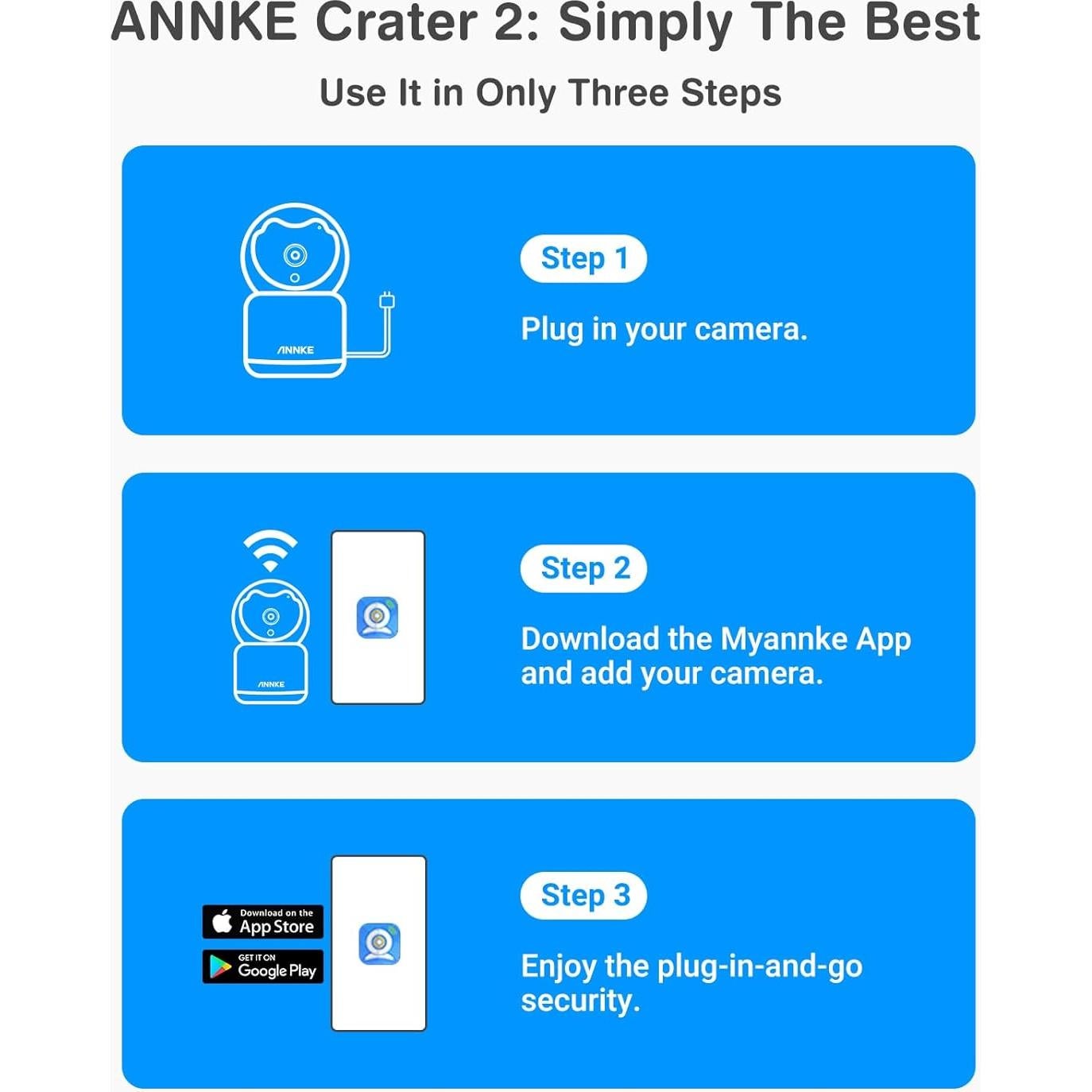 Cámara ANNKE 2K Interior WiFi 360° con Audio Bidireccional