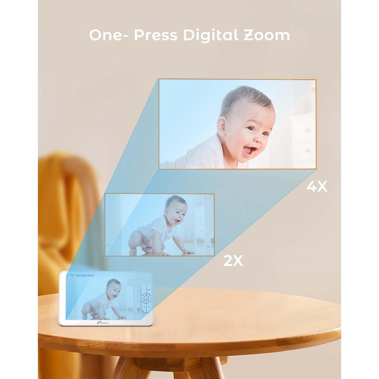 Monitor para Bebés iFamily SM70A 7" HD con 2 Cámaras 1080P