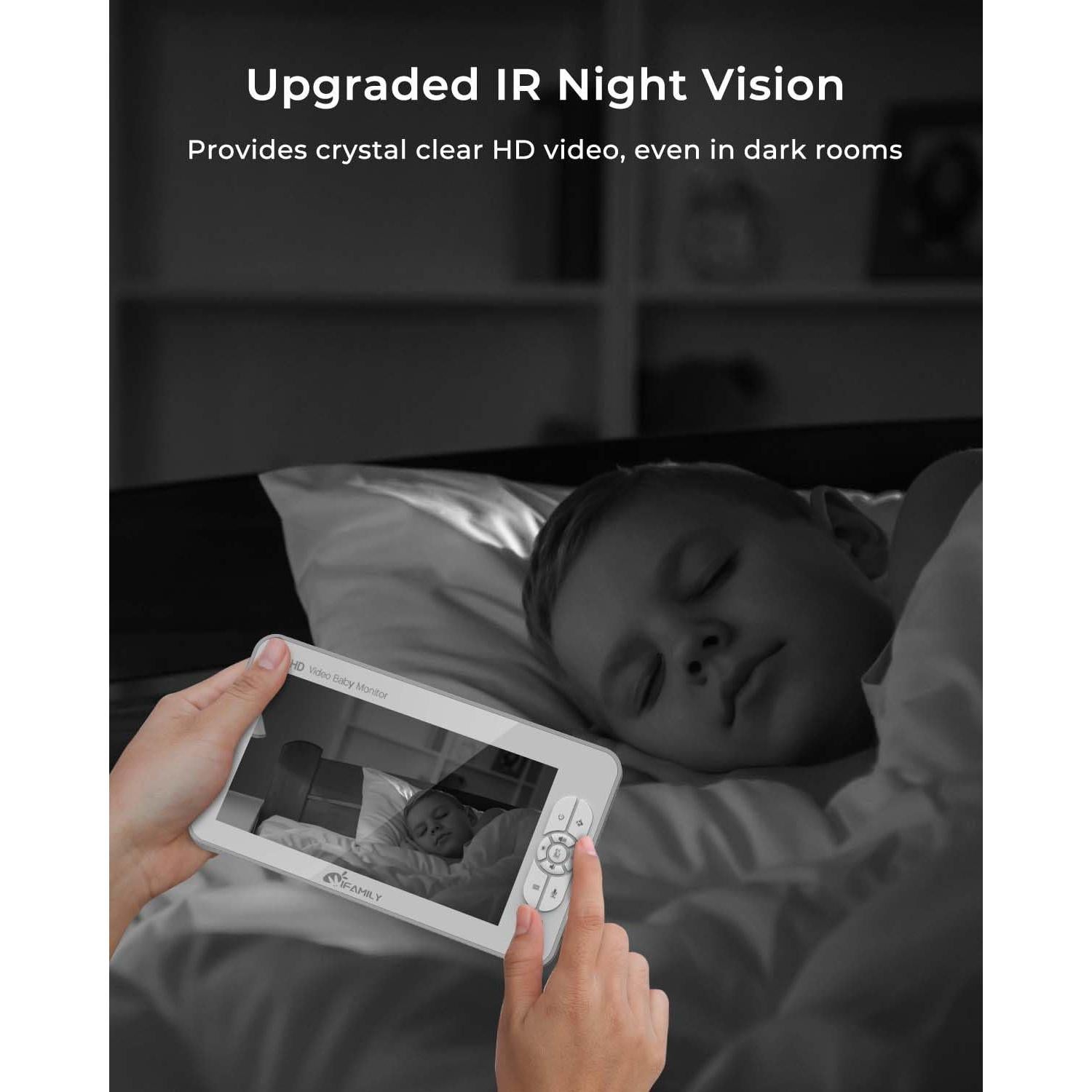 Monitor para Bebés iFamily SM70A 7" HD con 2 Cámaras 1080P