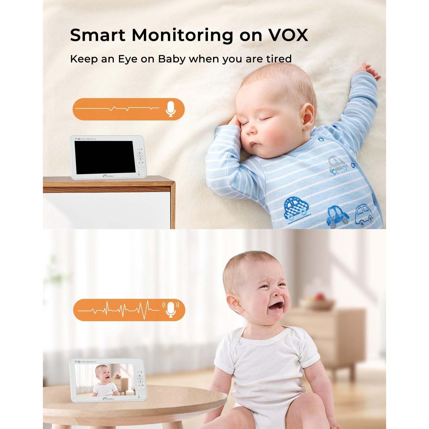 Monitor para Bebés iFamily SM70A 7" HD con 2 Cámaras 1080P