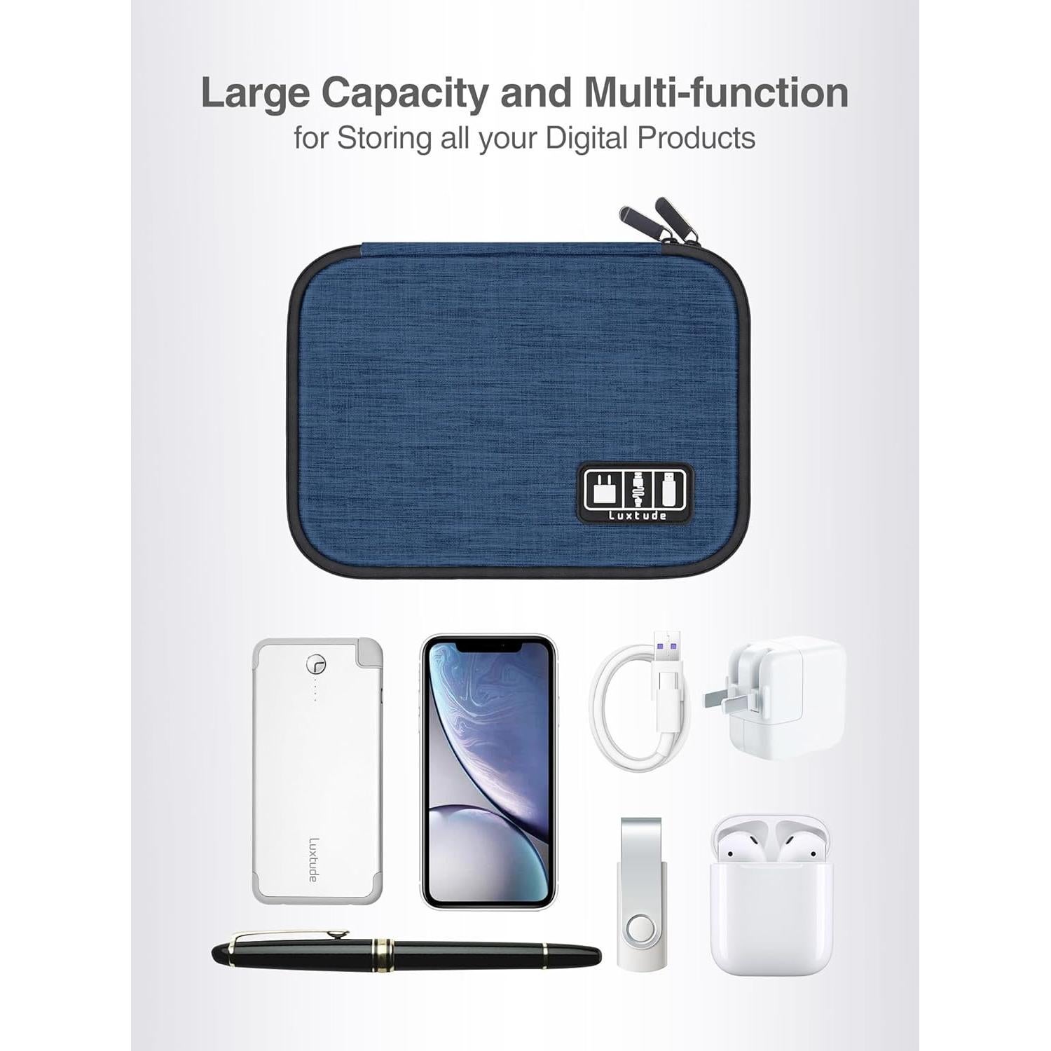 Organizador Electrónico Luxtude Funda de Viaje Pequeña Azul