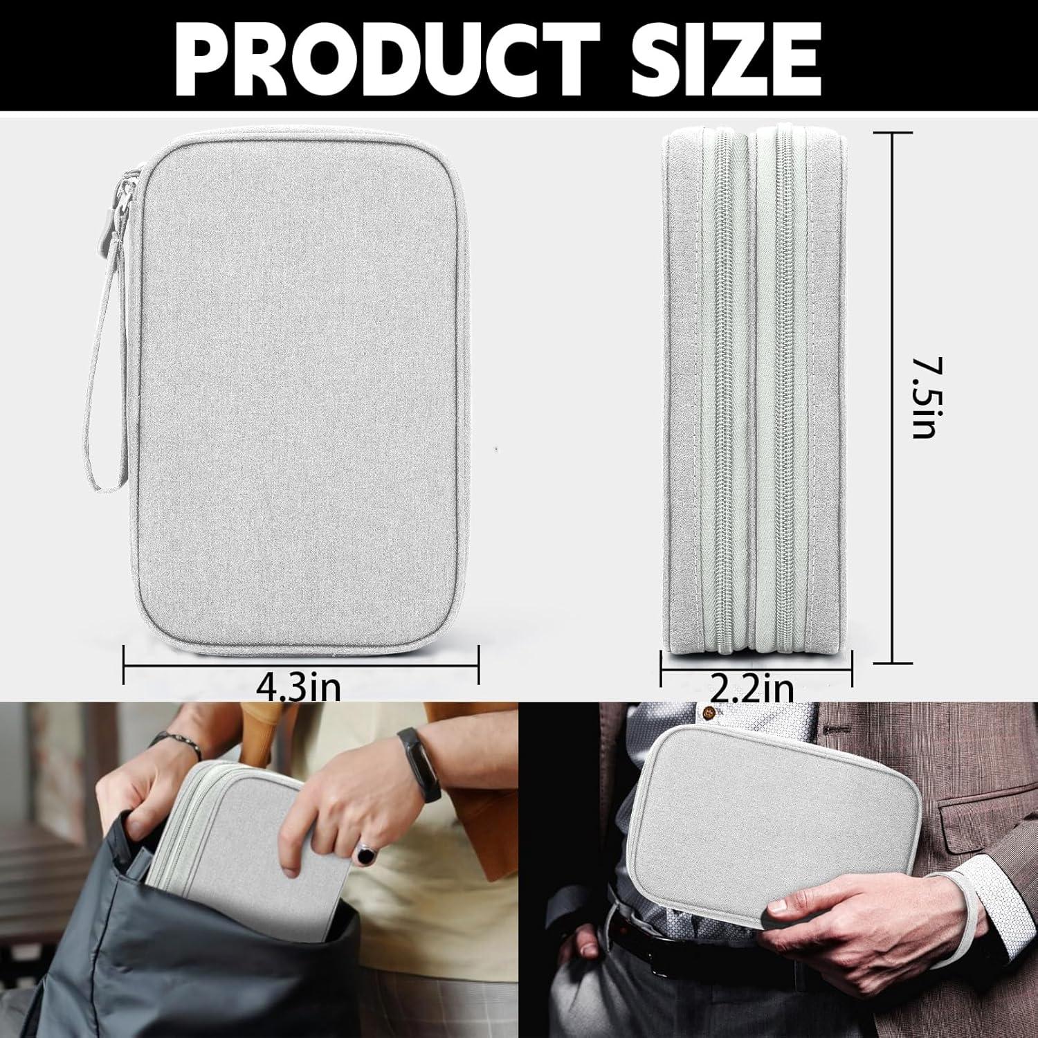 Bolsa Organizadora de Cables SUNRISING Gris Doble Capa Impermeable