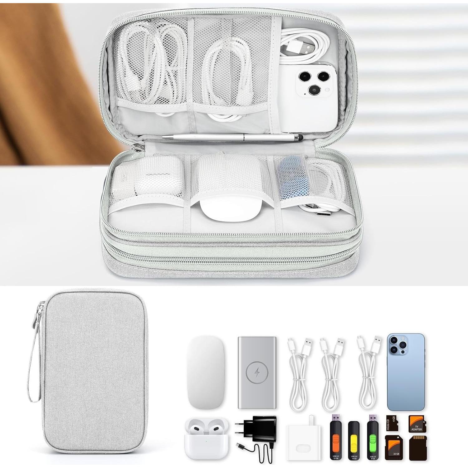 Bolsa Organizadora de Cables SUNRISING Gris Doble Capa Impermeable