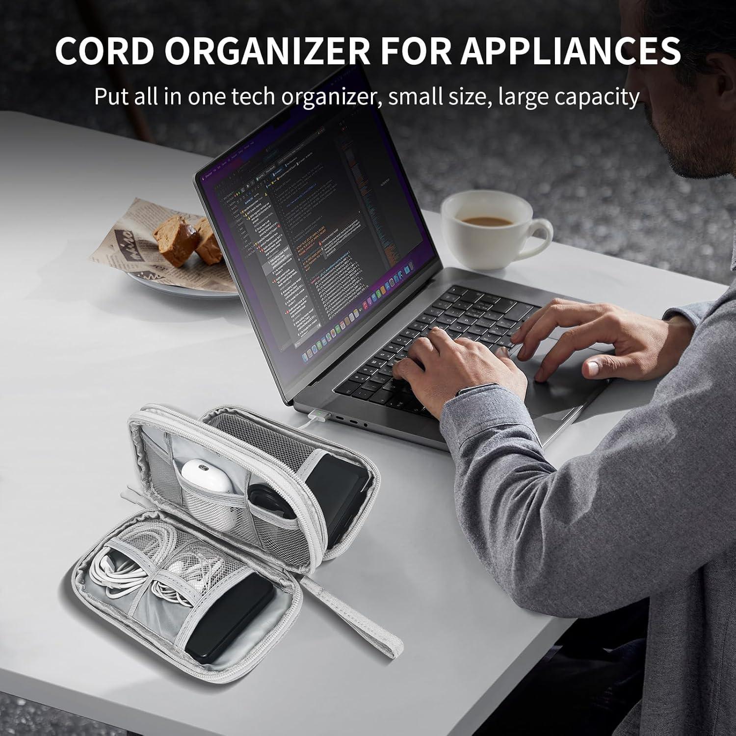 Bolsa Organizadora de Cables SUNRISING Gris Doble Capa Impermeable