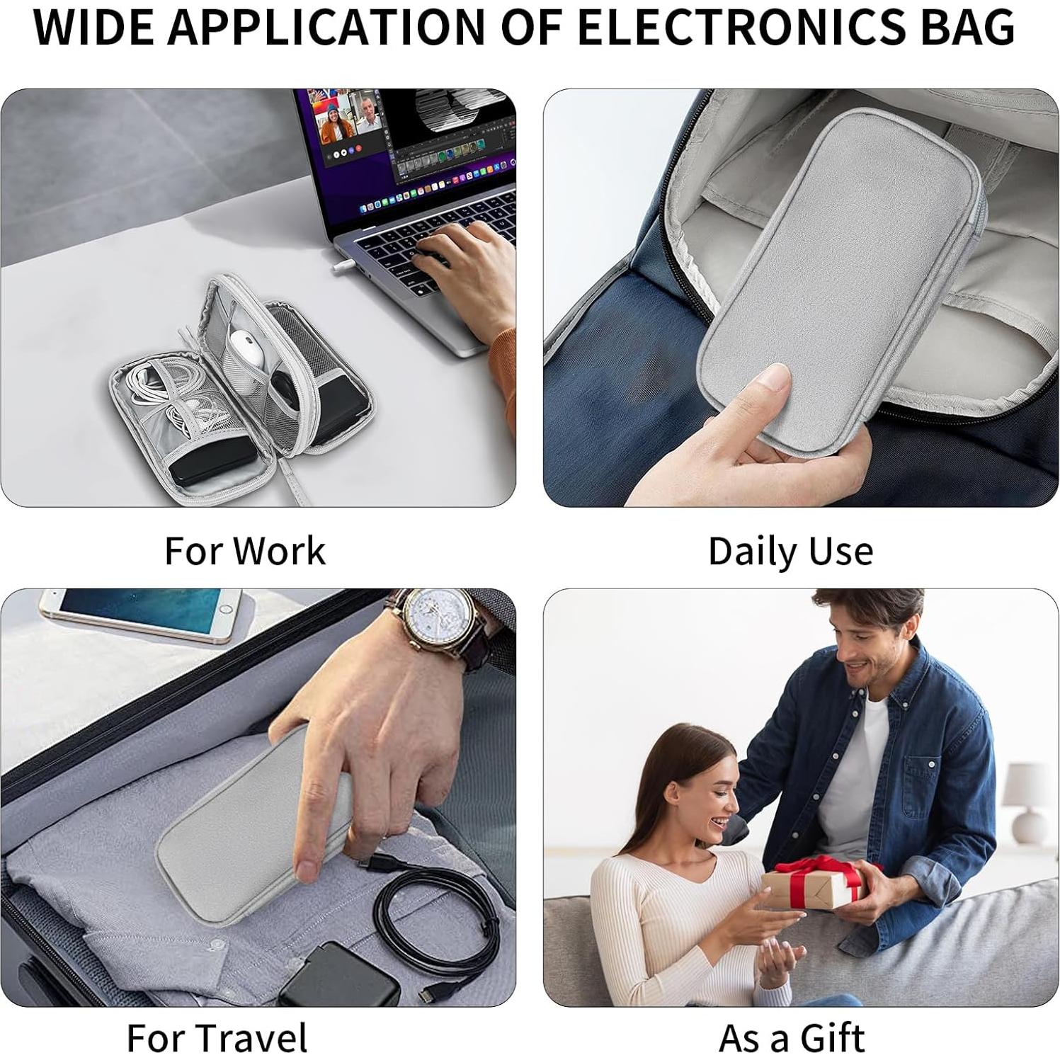 Bolsa Organizadora de Cables SUNRISING Gris Doble Capa Impermeable