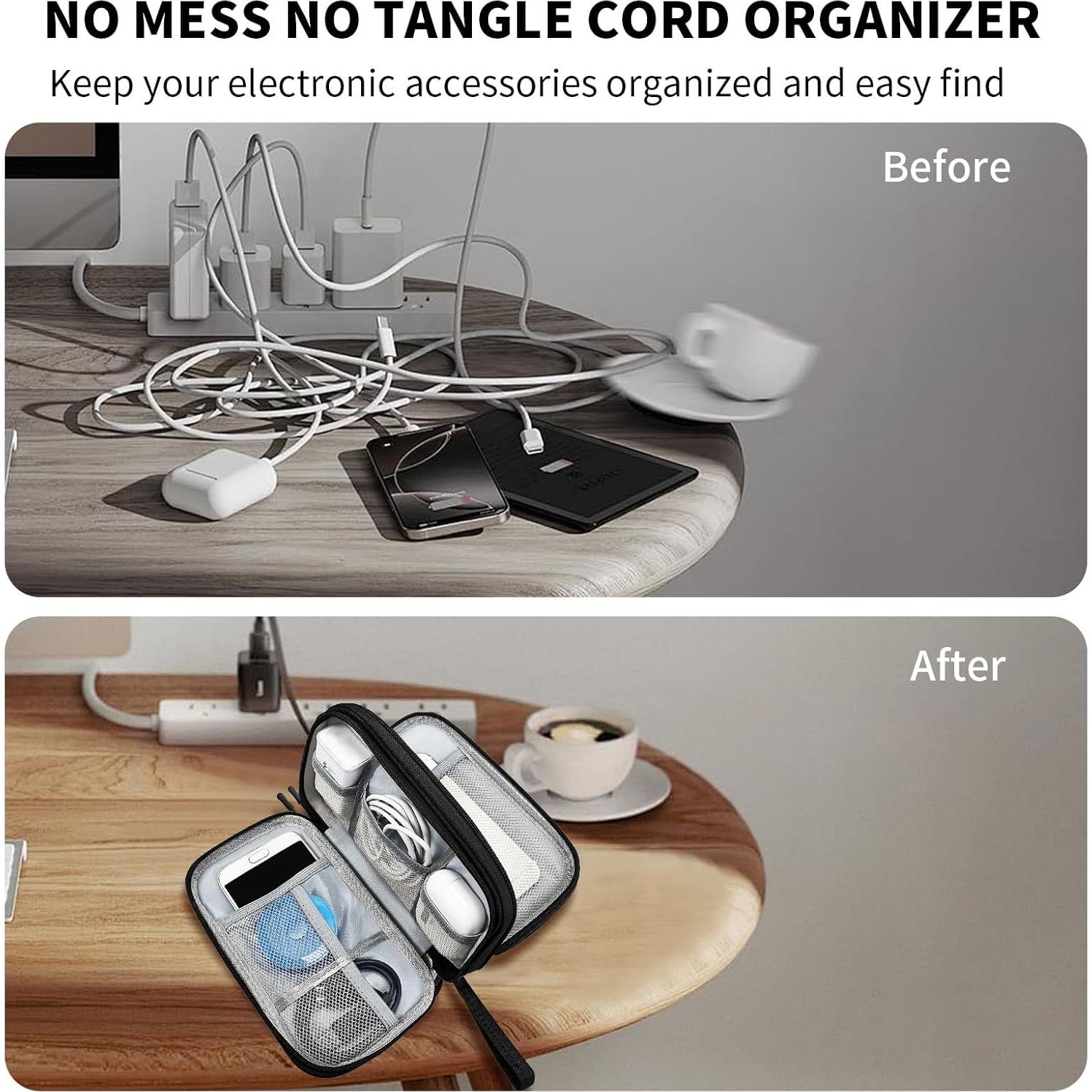 Organizador de Cables de Viaje SMONT Negro 19.1x10.9 cm