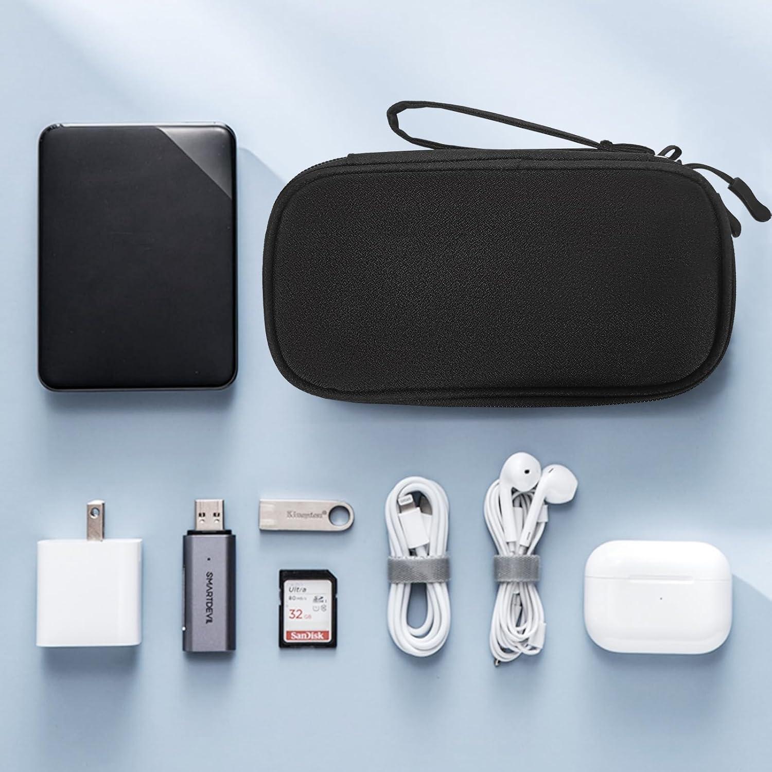 Organizador de Cables de Viaje SMONT Negro 19.1x10.9 cm