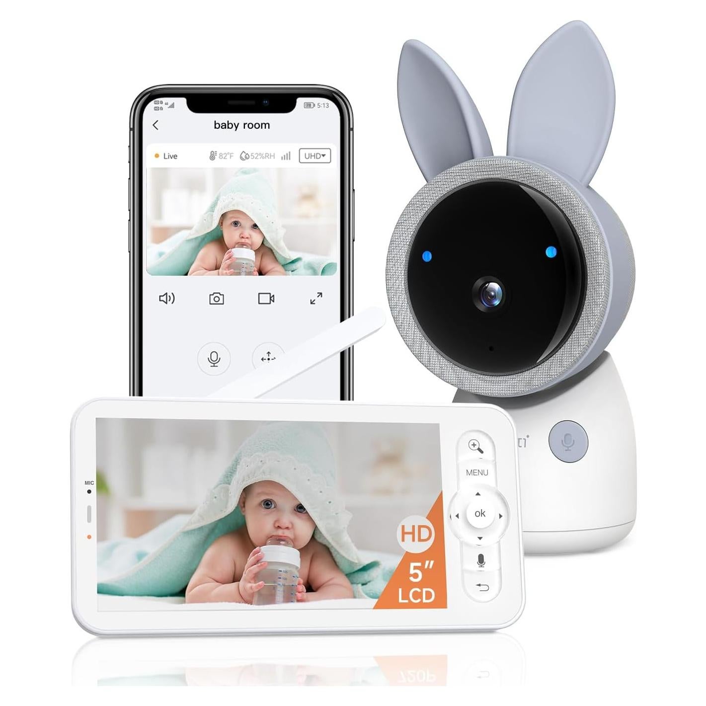 Monitor de Bebé Arenti WiFi 4MP con Visión Nocturna y Audio