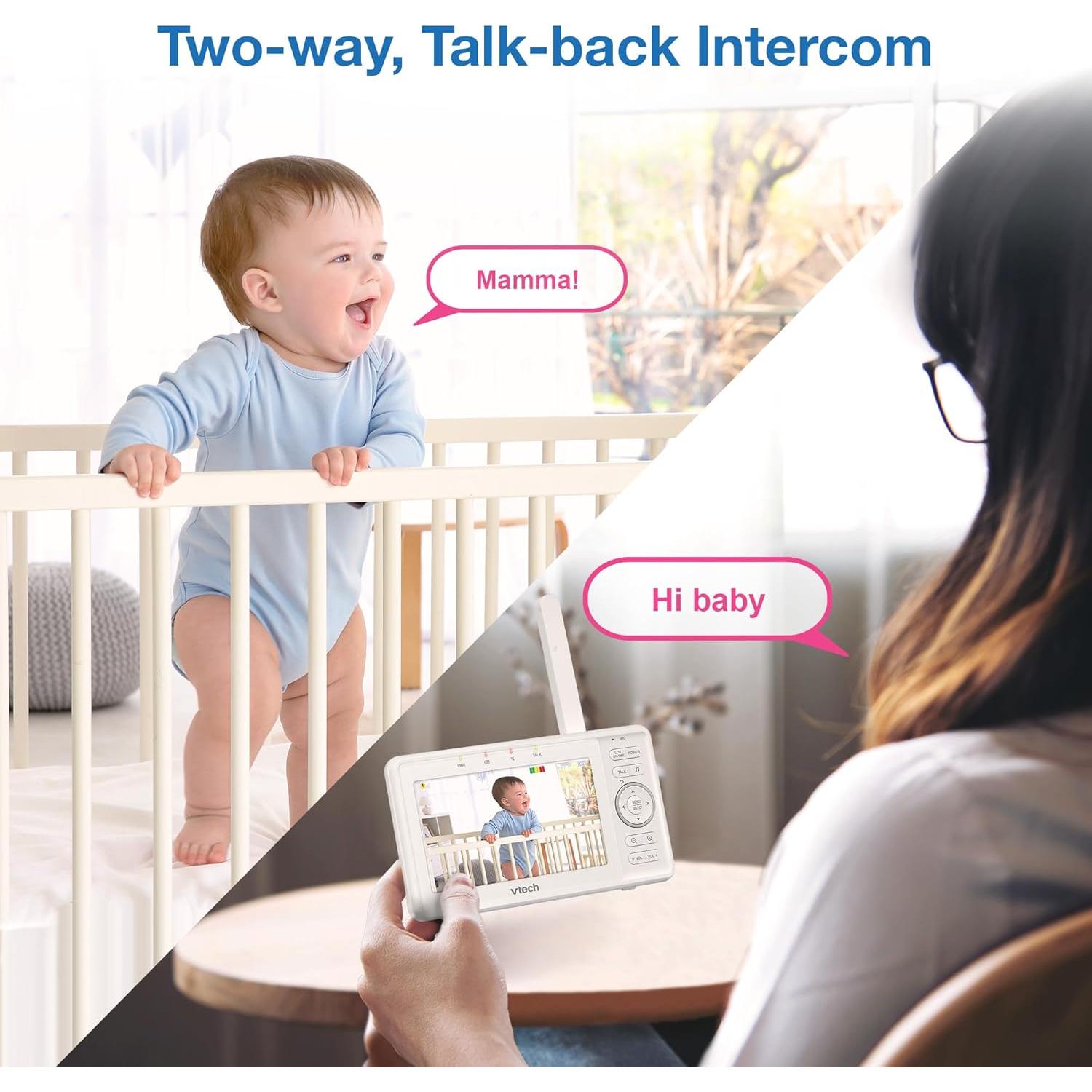 Monitor de Bebé VTech VM5263 Video y Audio 5" HD Blanco