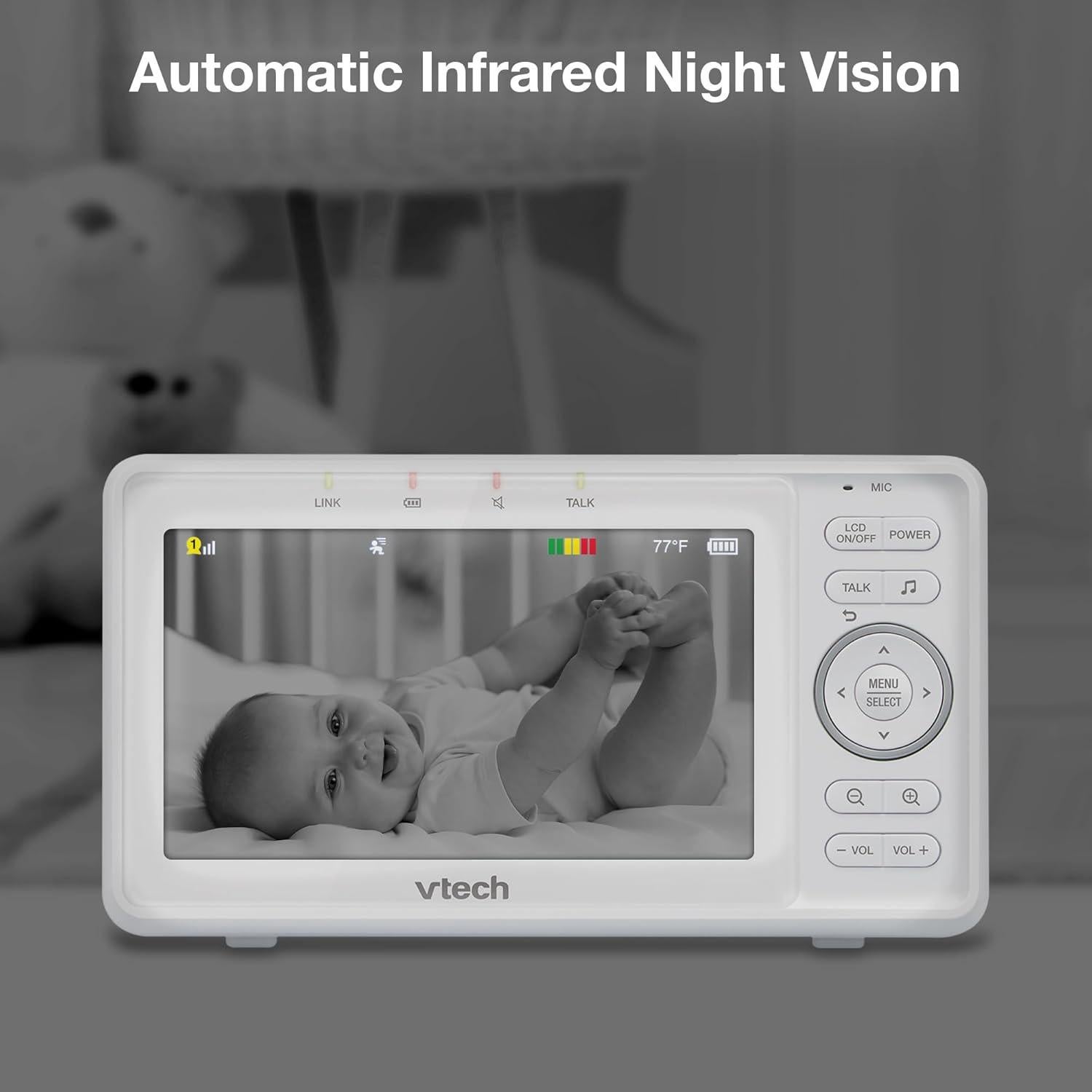 Monitor de Bebé VTech VM5263 Video y Audio 5" HD Blanco