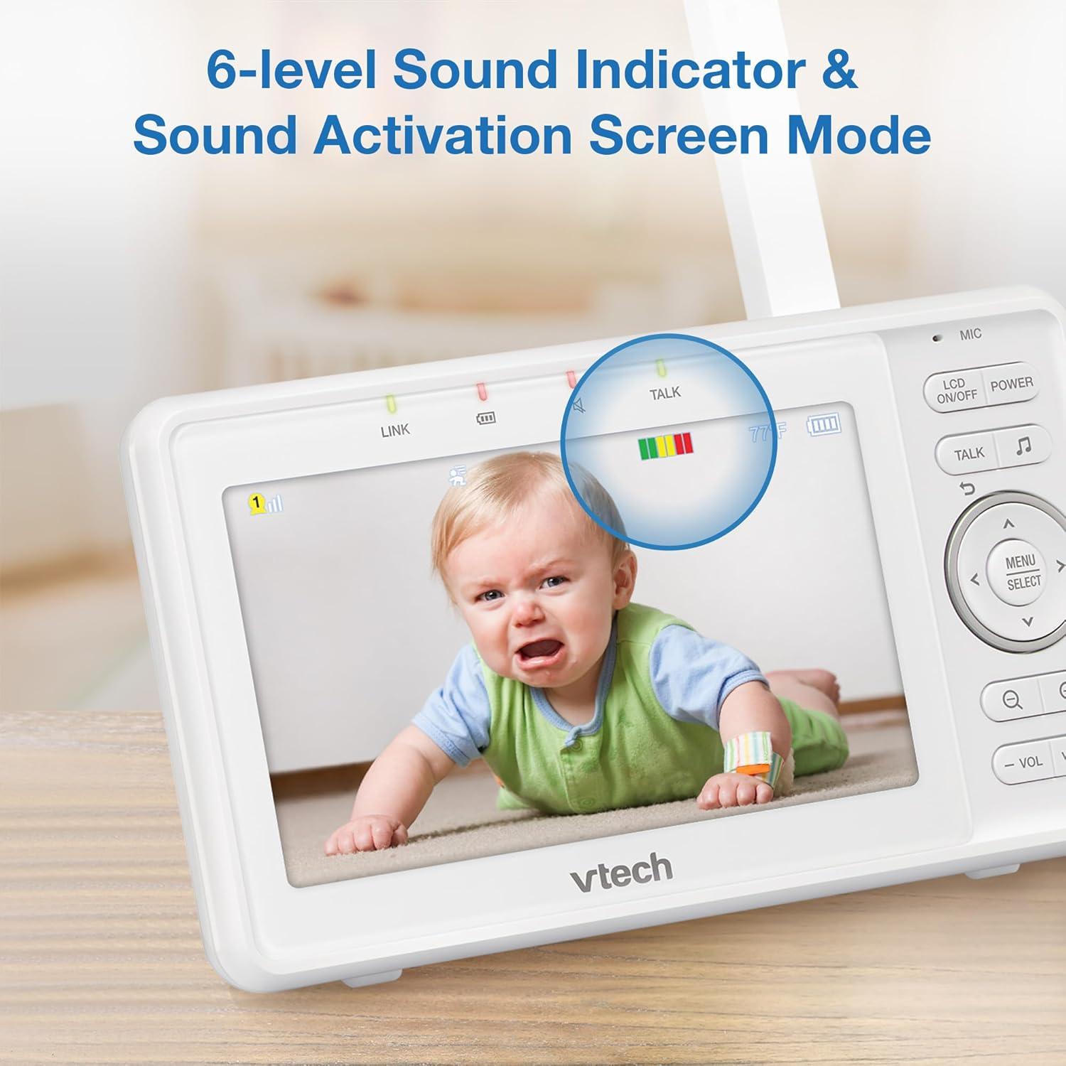 Monitor de Bebé VTech VM5263 Video y Audio 5" HD Blanco