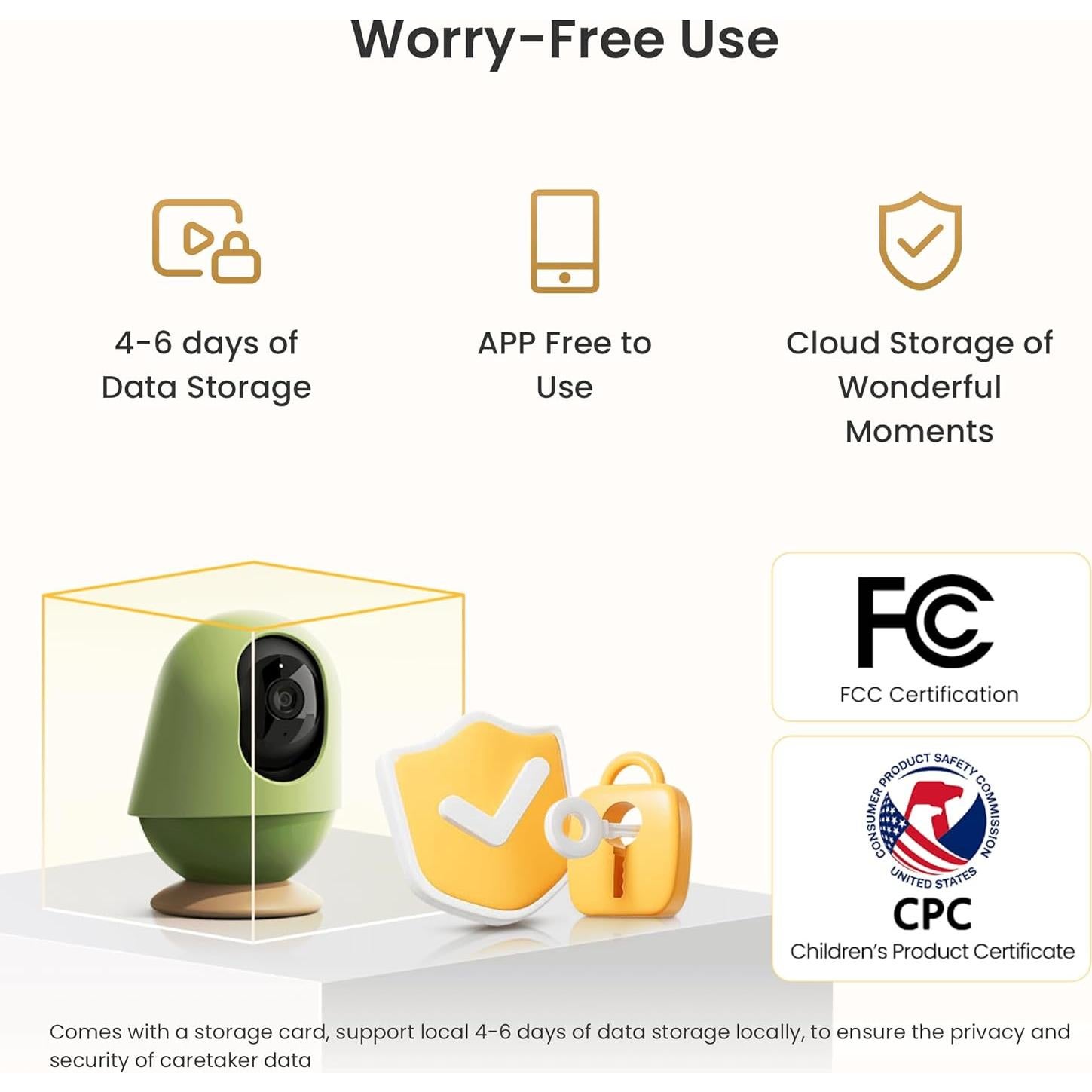 Monitor de Bebé WiFi Monai 3K FHD con Audio y Alertas IA