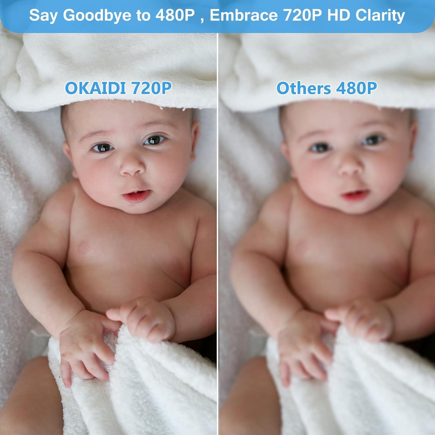 Monitor de Bebé OKAIDI 5" HD 720P con Cámara y Audio