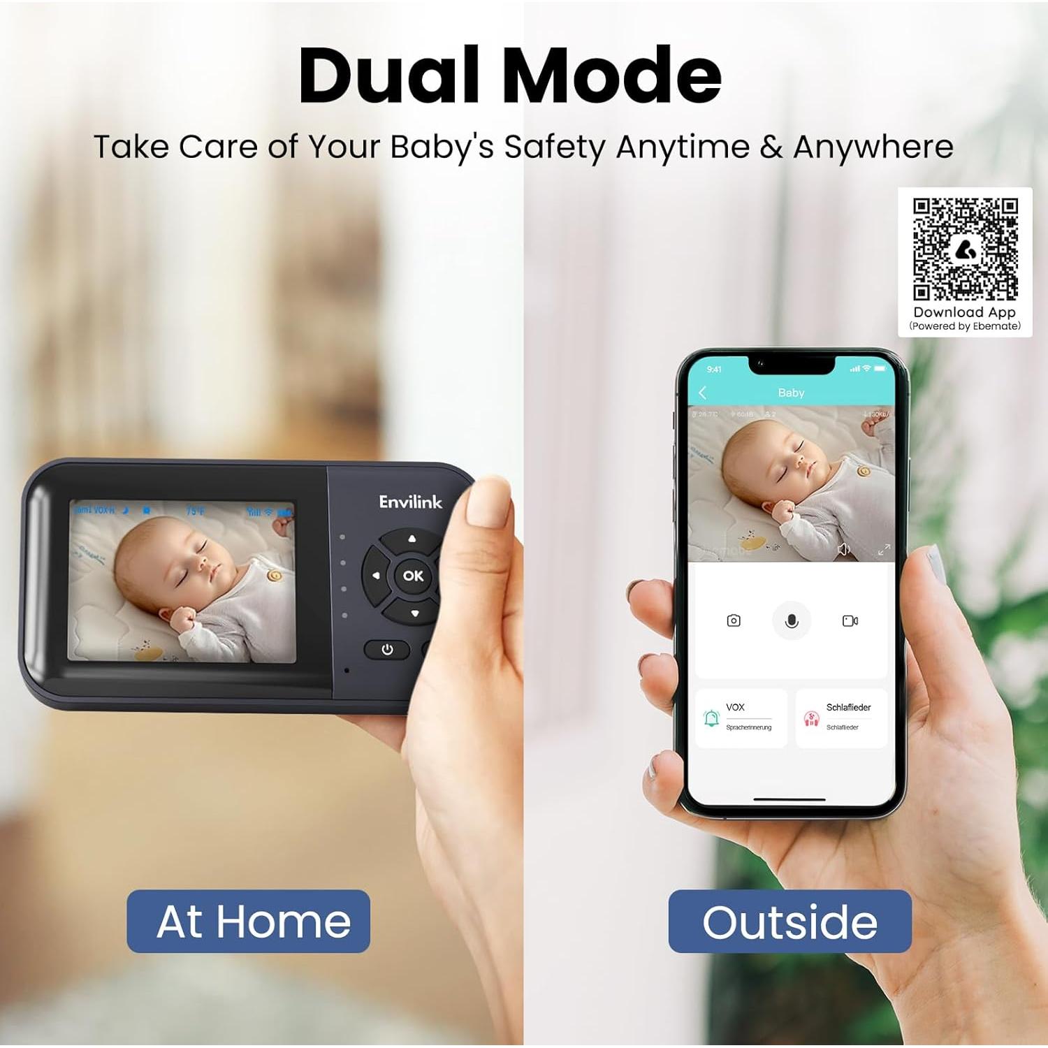 Monitor de Bebé Envilink WiFi 2.8" LCD con Visión Nocturna