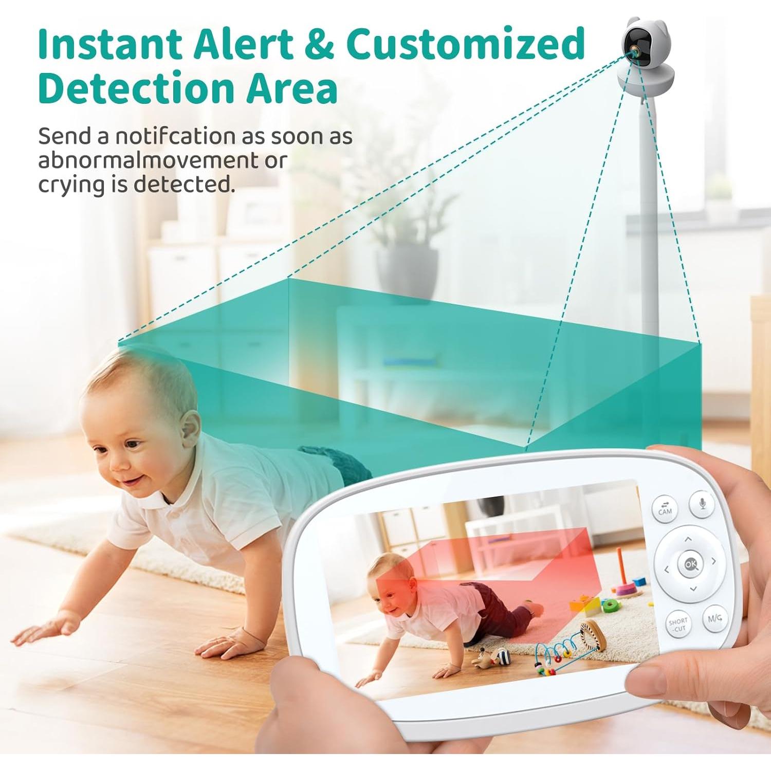 Monitor de Bebé VIZOLINK VB10S 5.5" Pantalla Dividida 720P