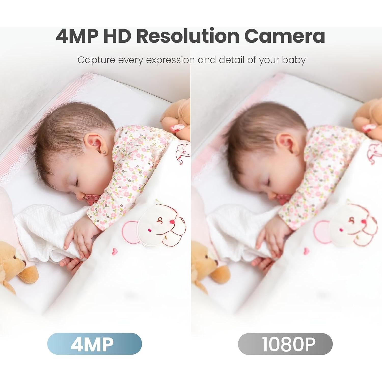 Monitor de Bebé Litokam 4MP con 2 Cámaras y Audio 1080P