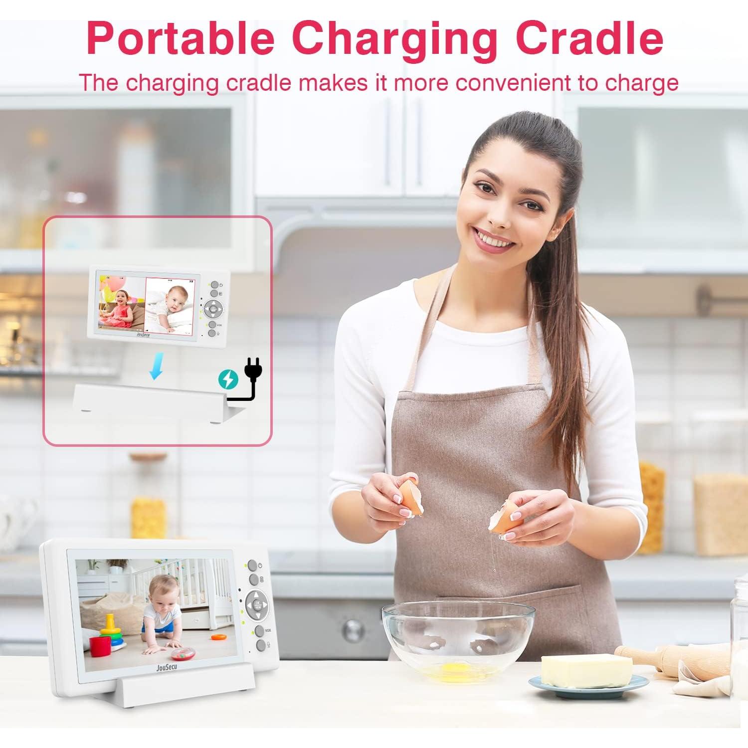 Monitor de Bebé JouSecu 5" 2 Cámaras Audio Video Sin WiFi