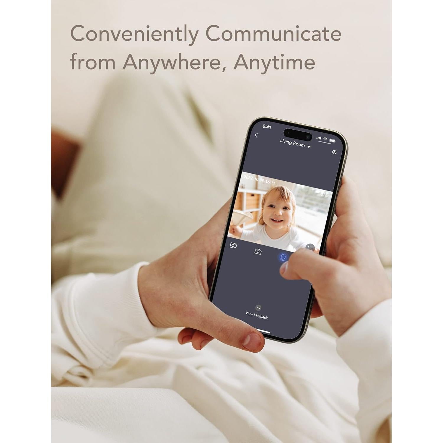 Cámara de Monitoreo para Bebés Nooie 1080P con Audio y Visión Nocturna