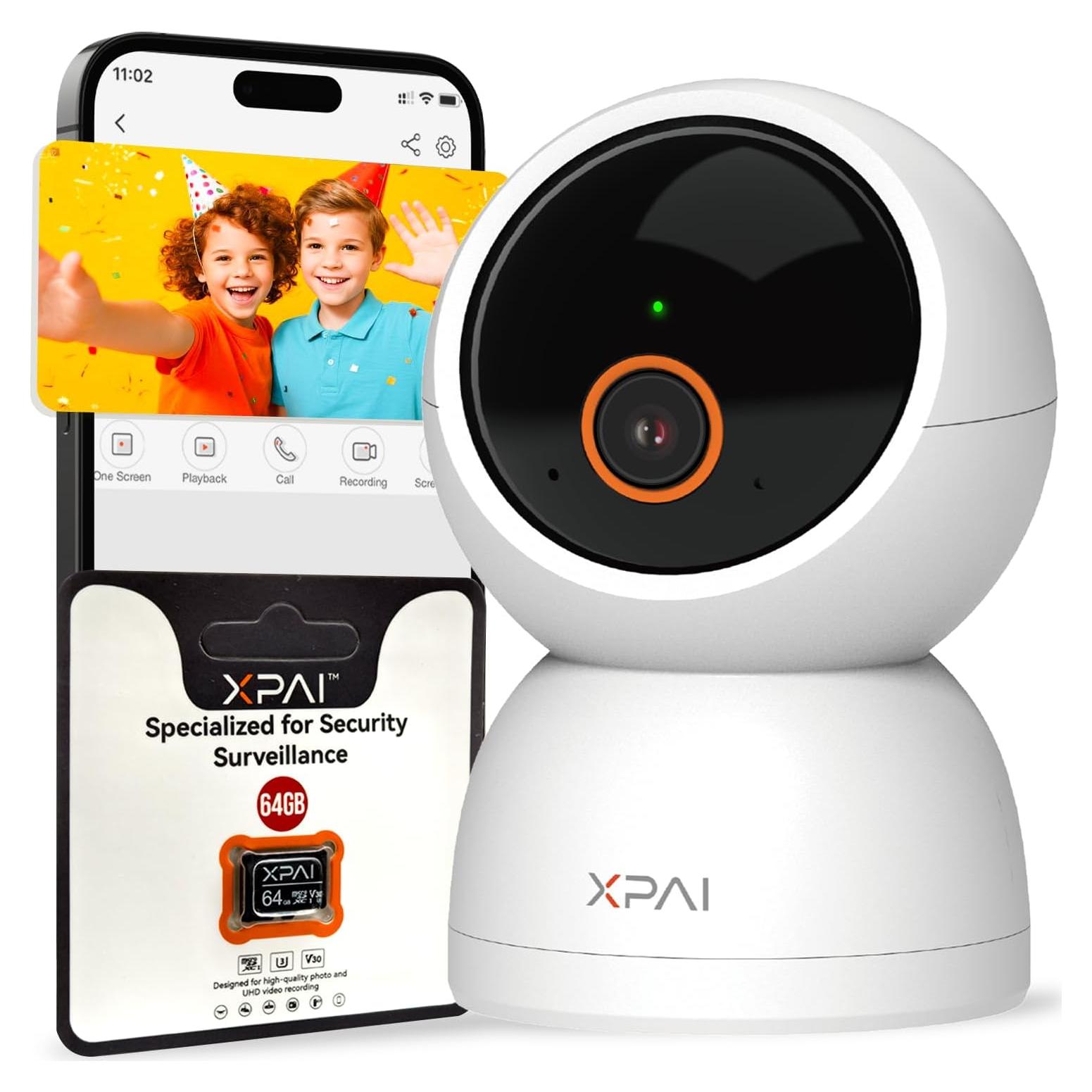 Cámara de Seguridad Interior Inalámbrica 3K xpai con Audio Bidireccional