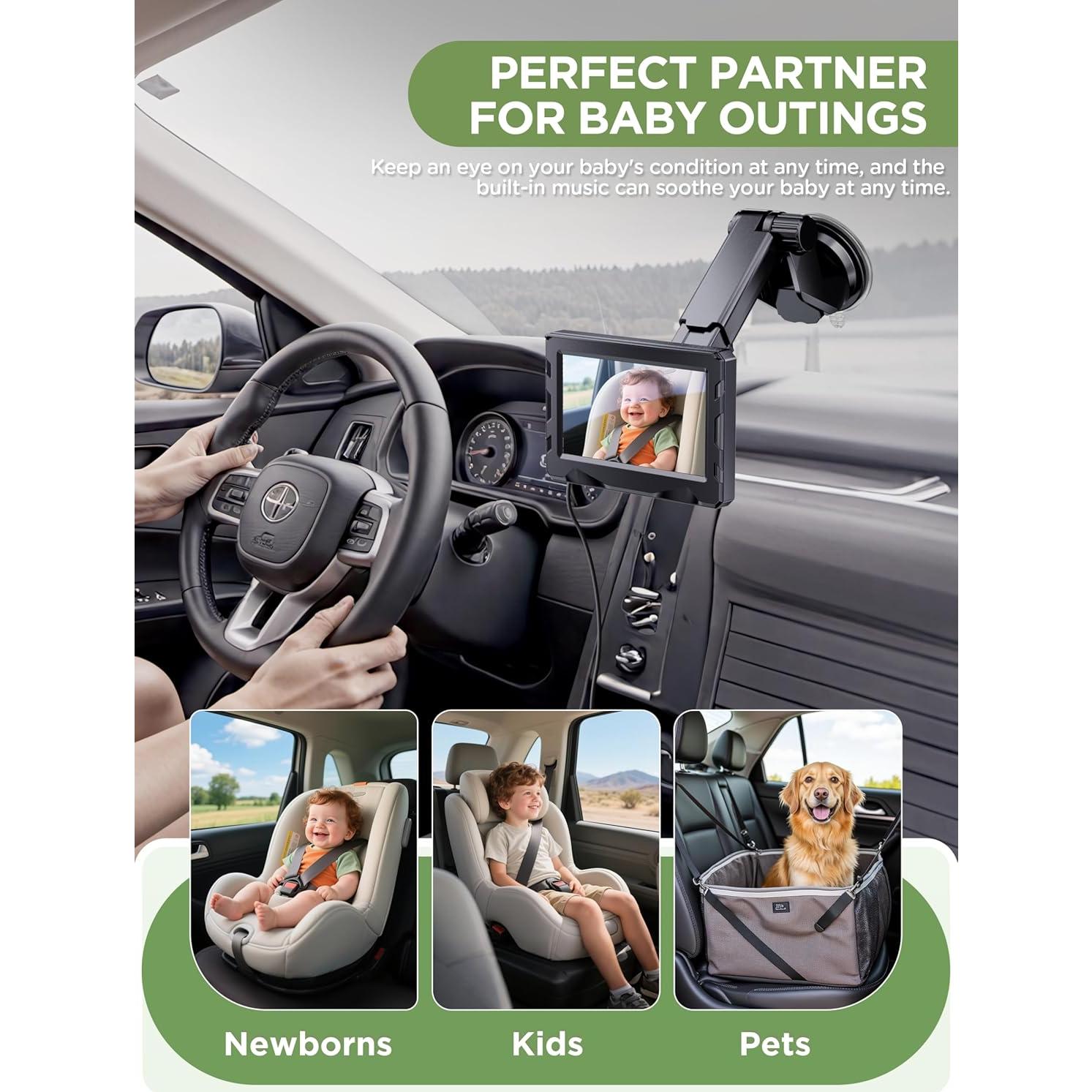 Cámara de coche inalámbrica NUOTUN 4.3'' HD 1080P con visión nocturna