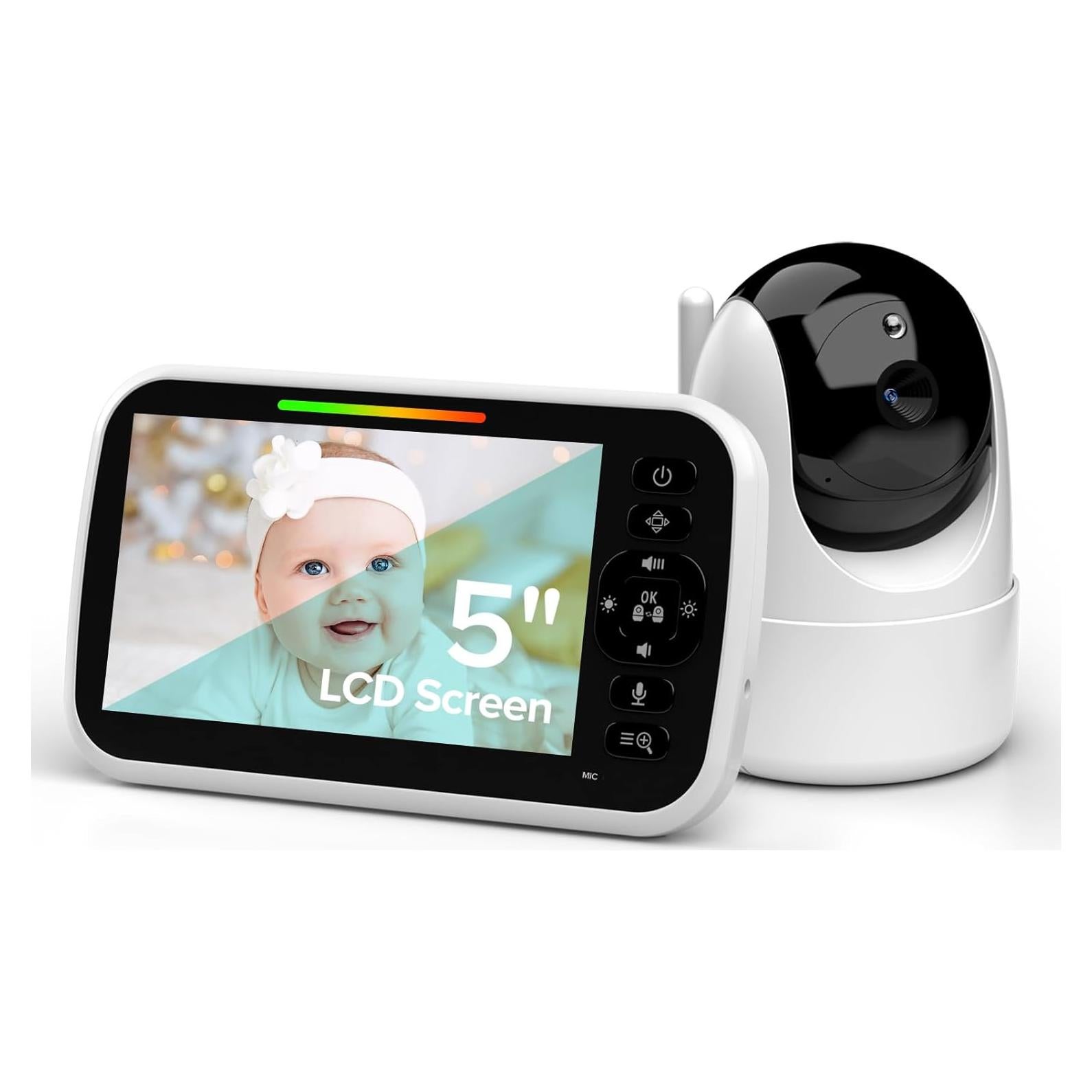 Monitor de Bebé UKSUP 5" con Cámara Infrarroja y Audio