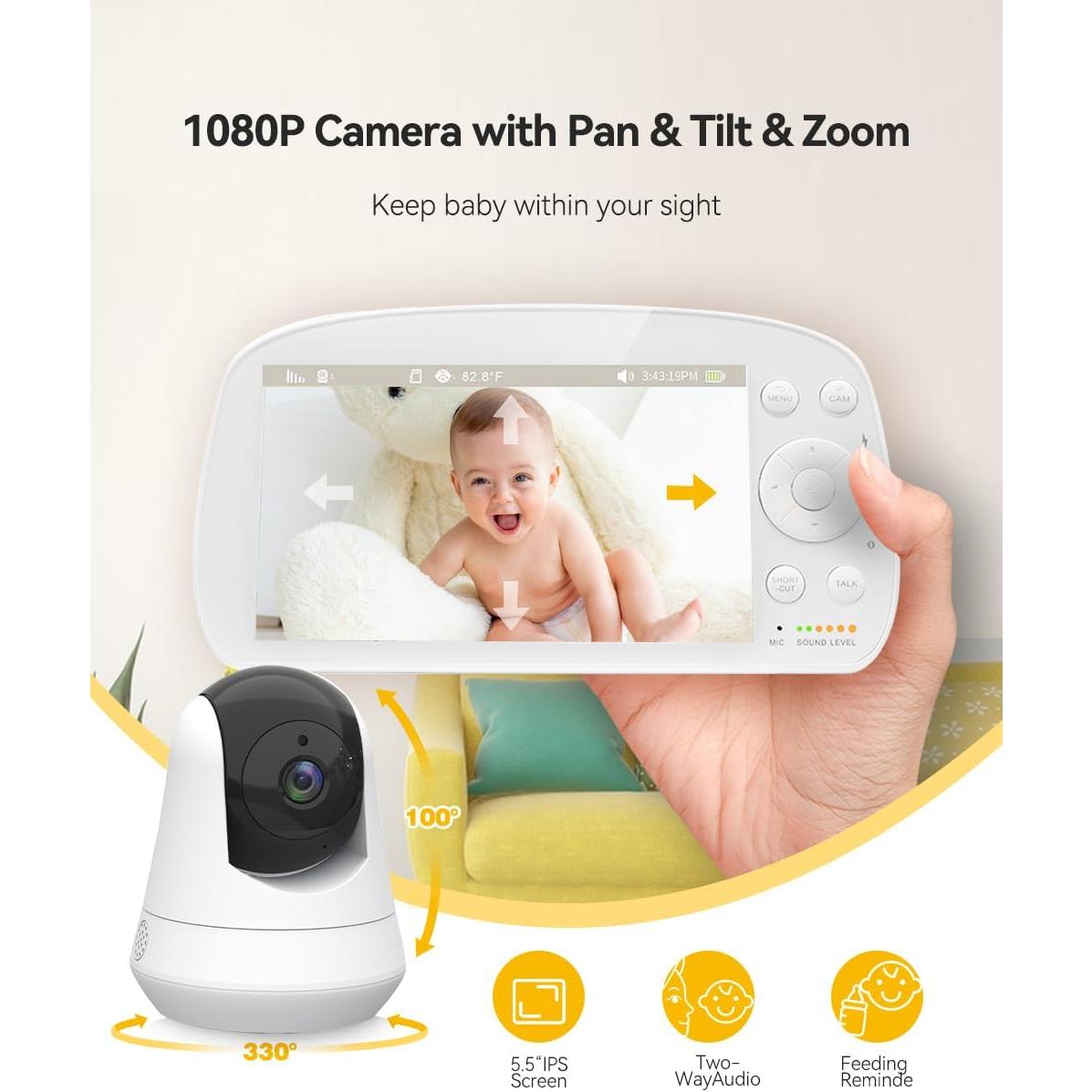 Monitor de Bebé 1080P 3-Link BM-5PD101 con Cámara y Audio